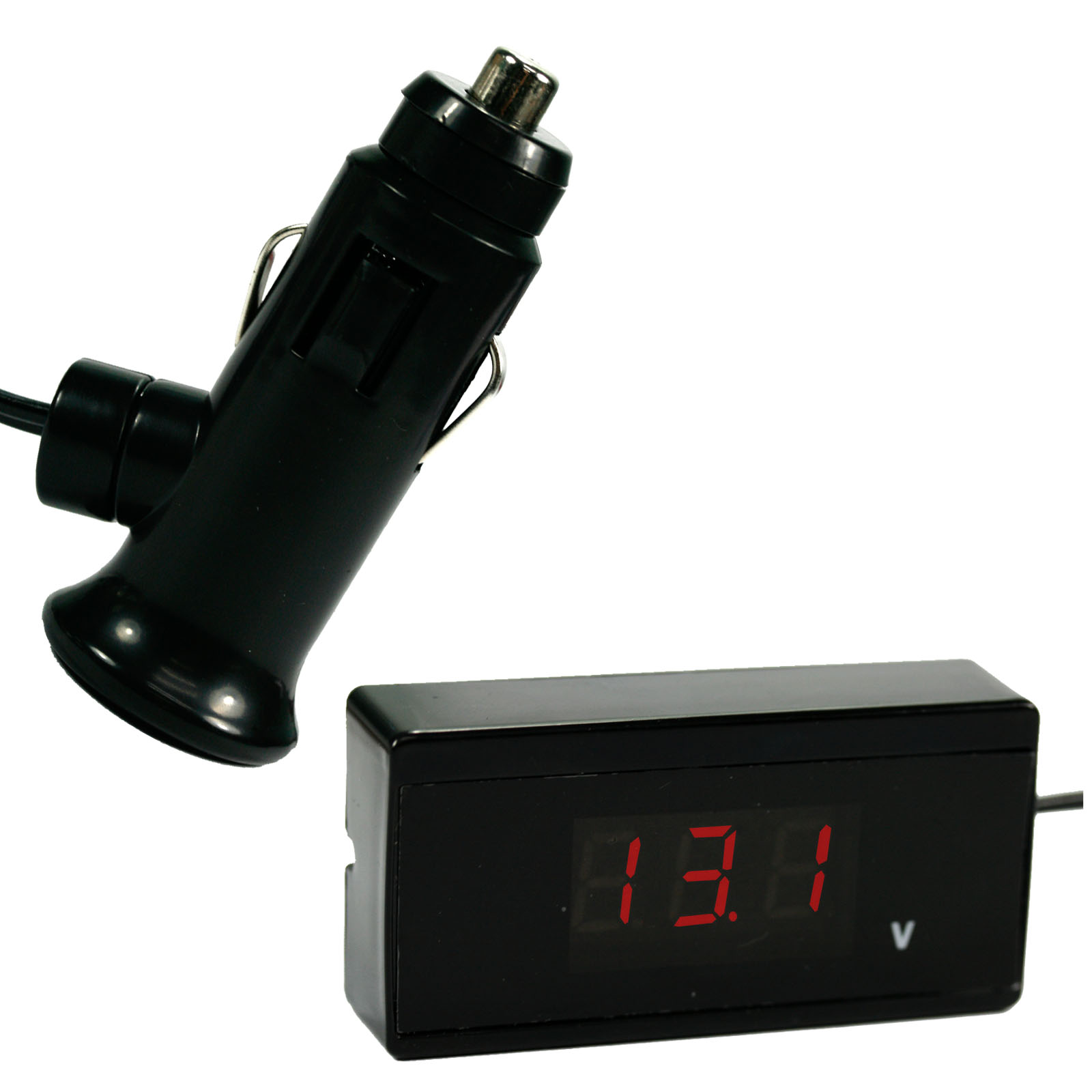 Car Vehicle Voltmeter Voltage Gauge Volt Meter Cigarette Plug Monitor