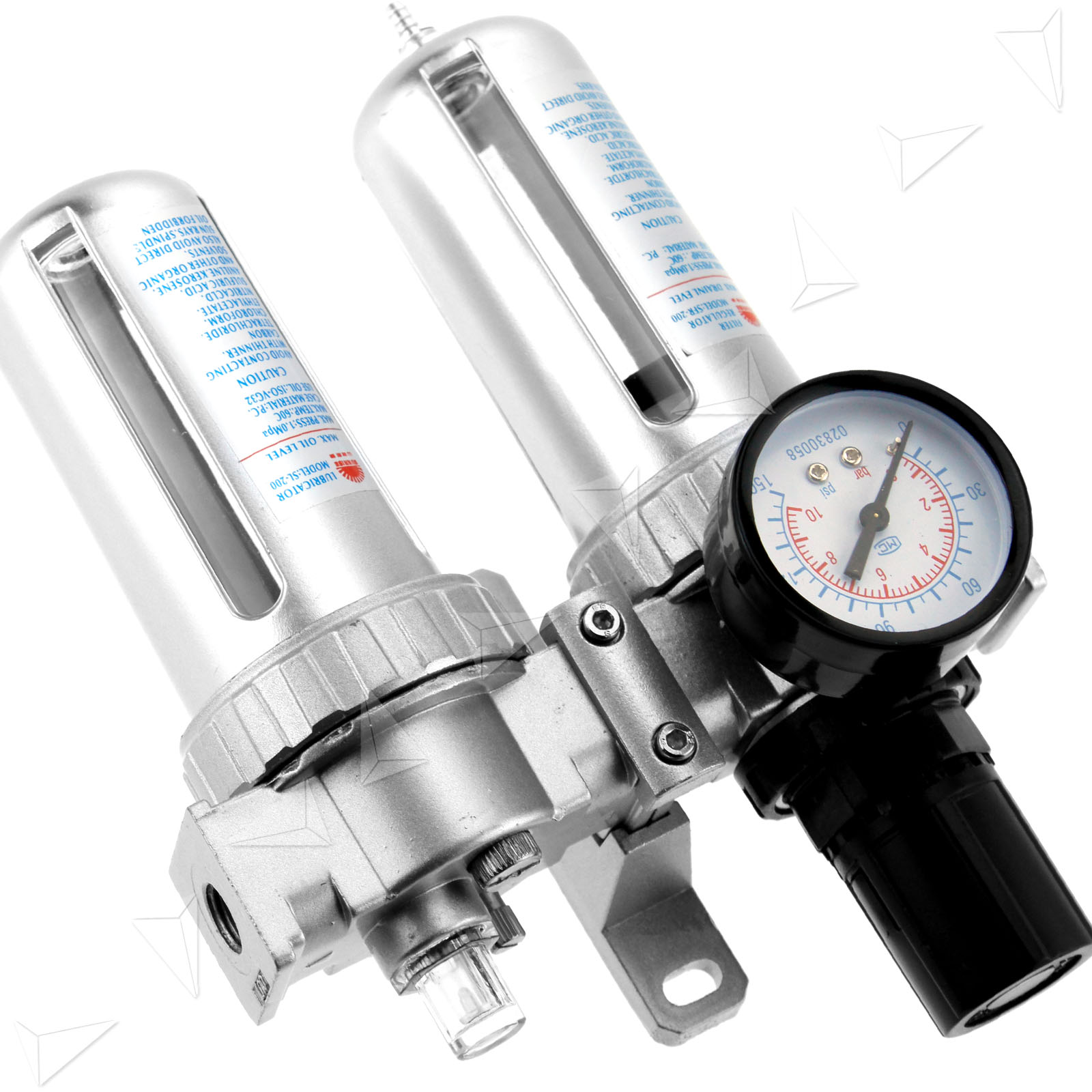 1/4" BSP Air Control Compressor Unit Filter Regulator and Lubricator