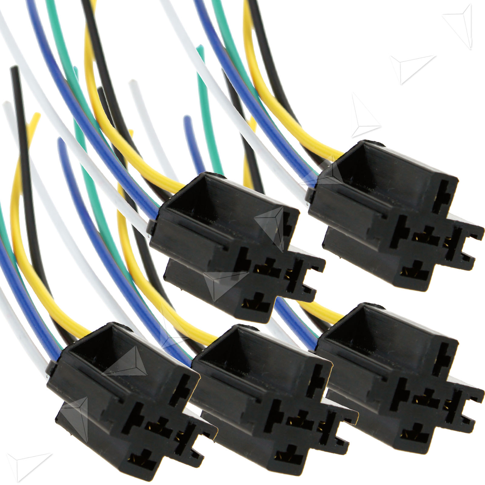 5 Pcs Pre Wired 5 Pin Relay Mounting Base Harness Socket