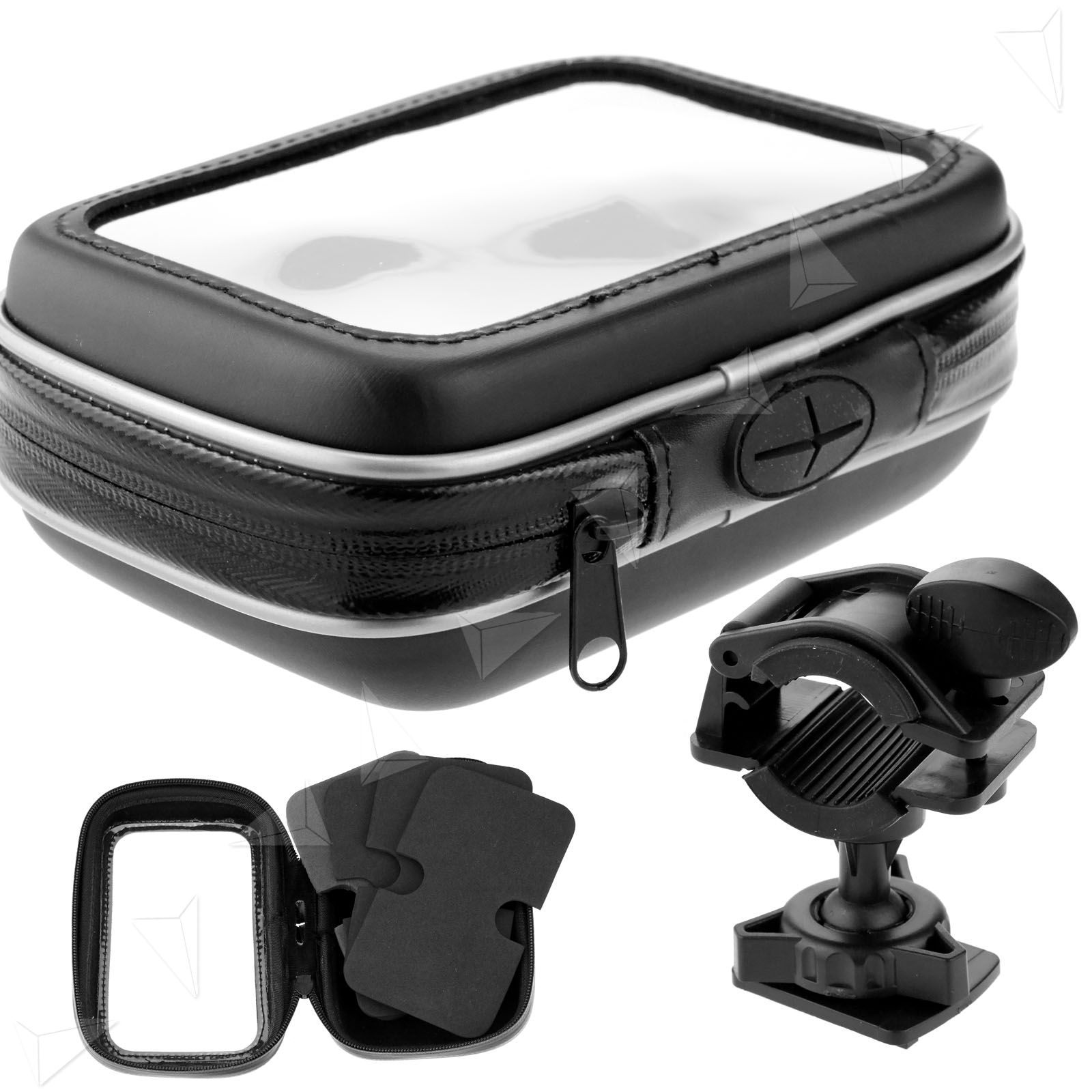 5/6" GPS SAT NAV Waterproof Leather Case with Mount Holder Motorcycle