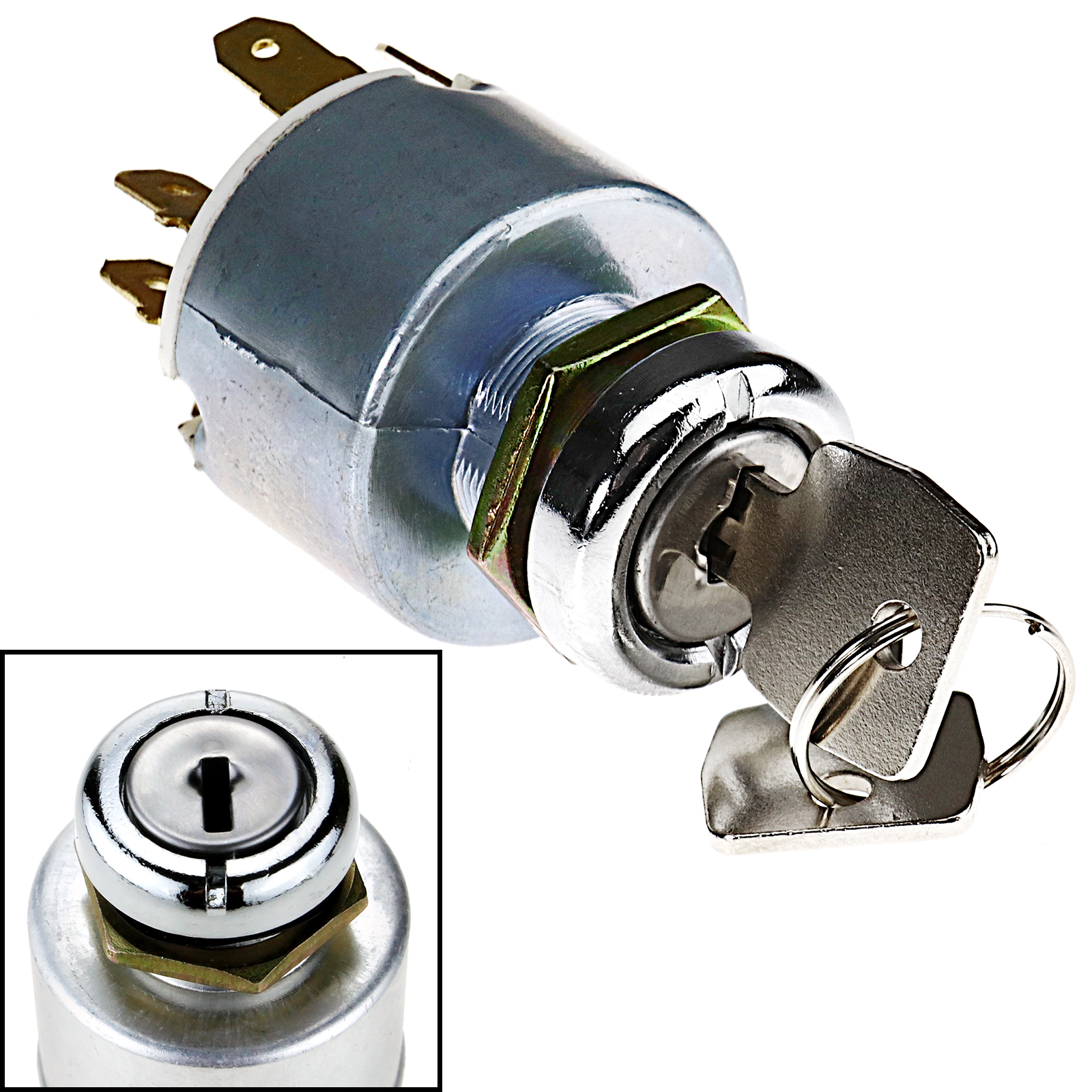 Car Motorcycle Bike Boat Universal Ignition Key Switch Barrel /w Keys