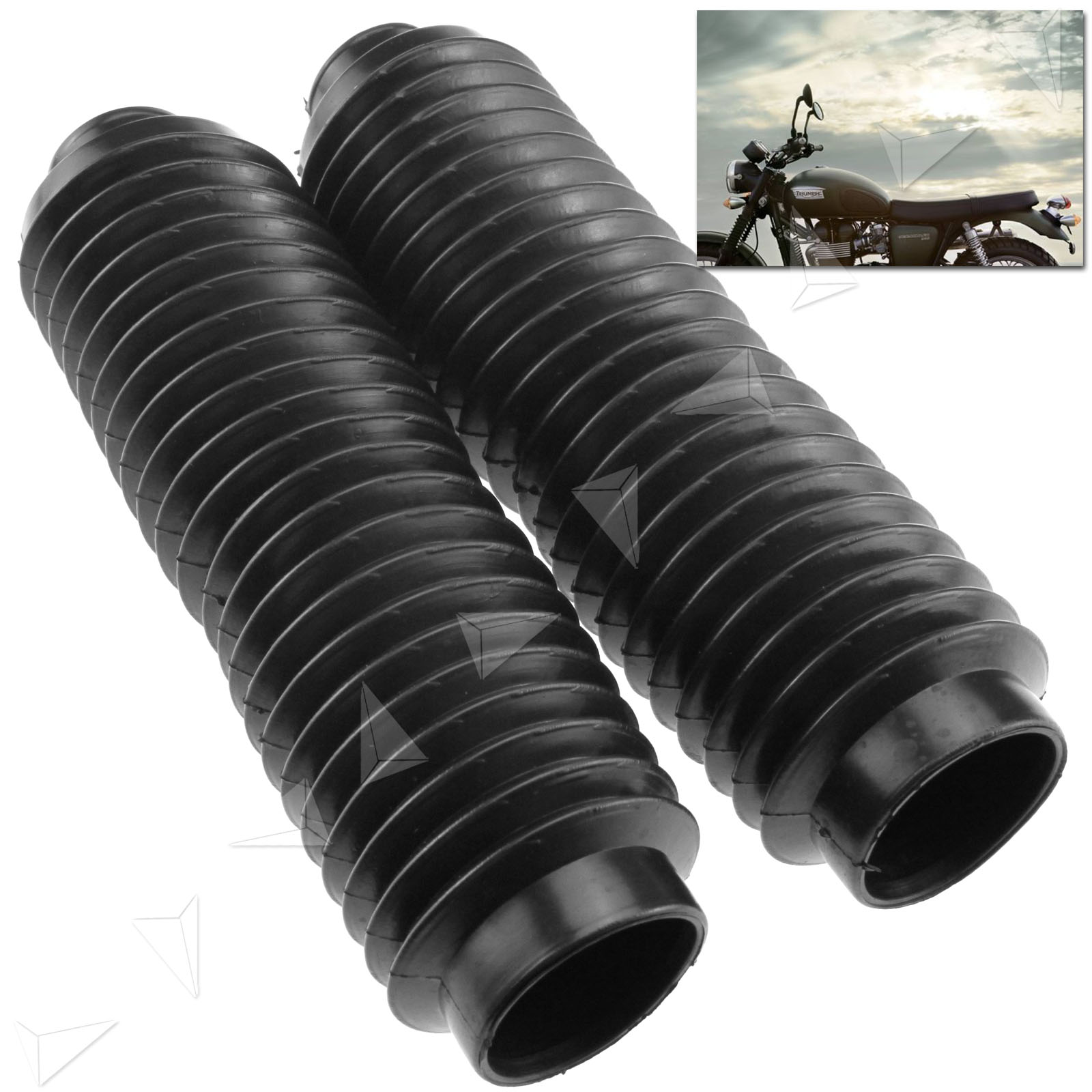 Black Motorcycle Fork Rubber Gaiters Boots 240mm x 30mm New eBay