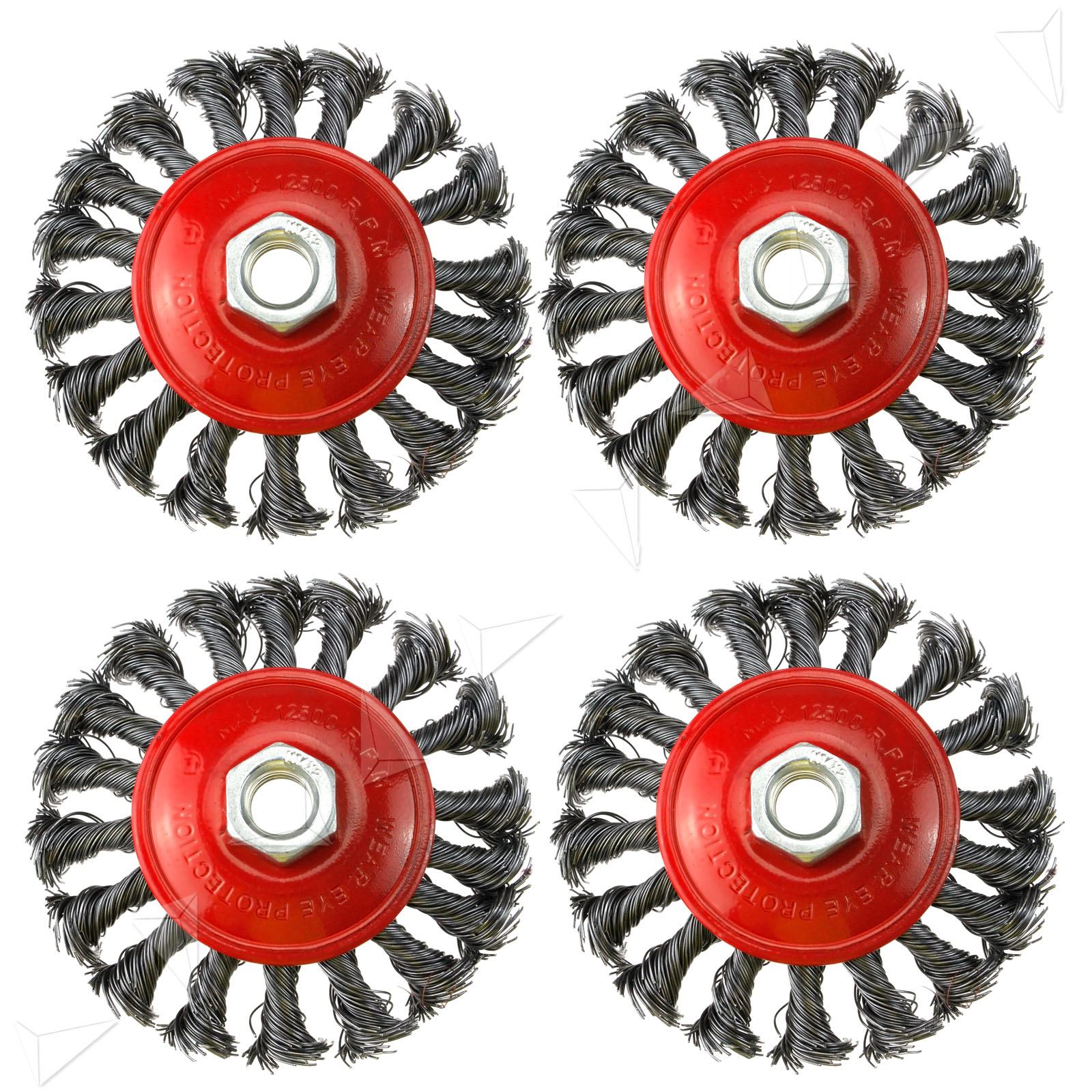 Twist Knot Wire Wheel Cup/Flat Brush Kit for 3 Or 4 inch Angle Grinder