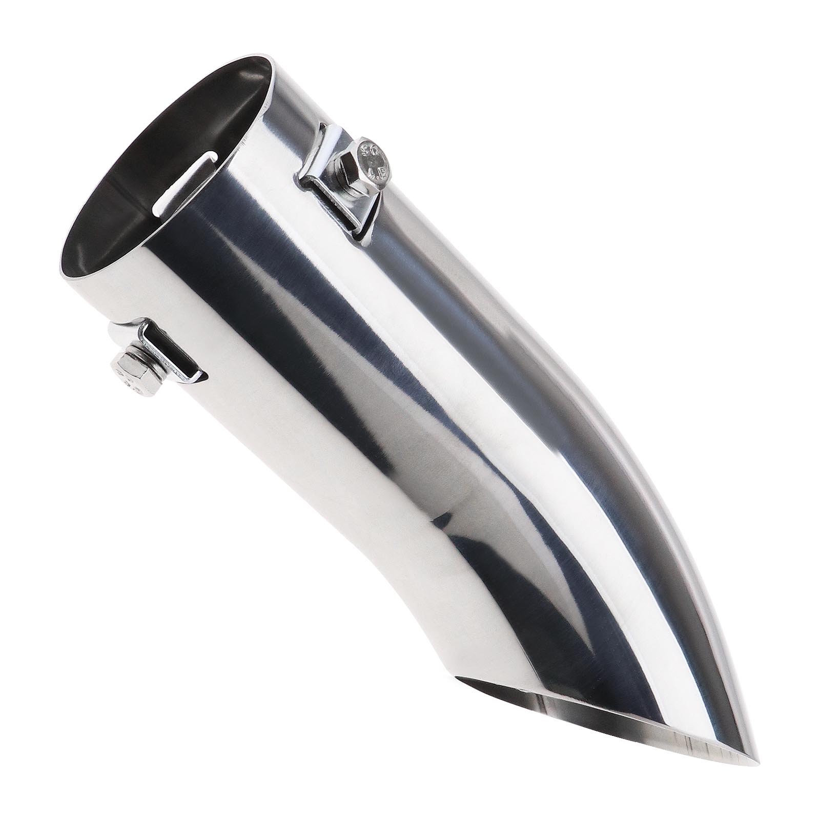 Car Exhaust Blow Down Tail Pipe Stainless Steel Trim Chrome Bumper Tip