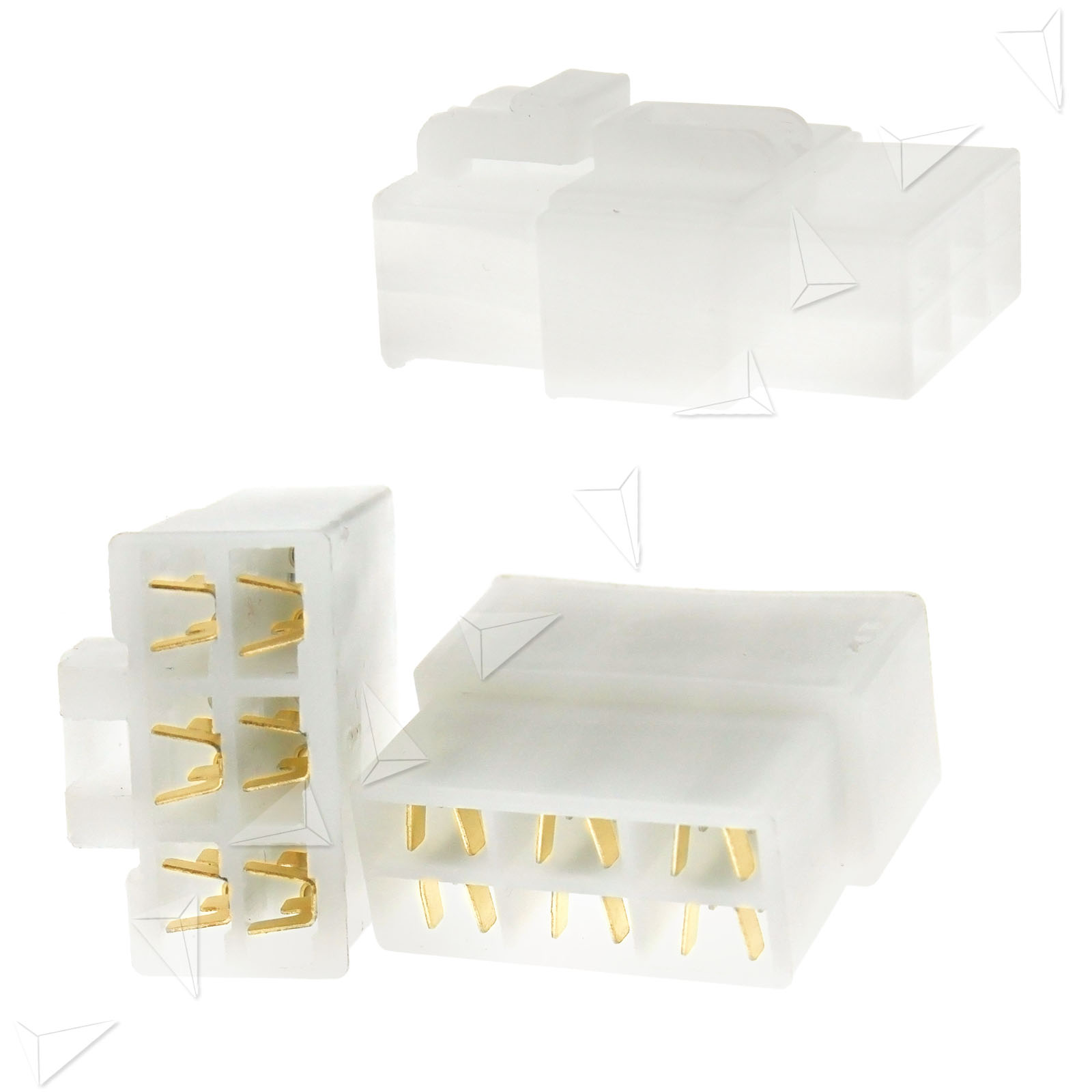 10 Kits 6.3mm Electrical Multi Plug Connector 6 Way Pin Terminal Block