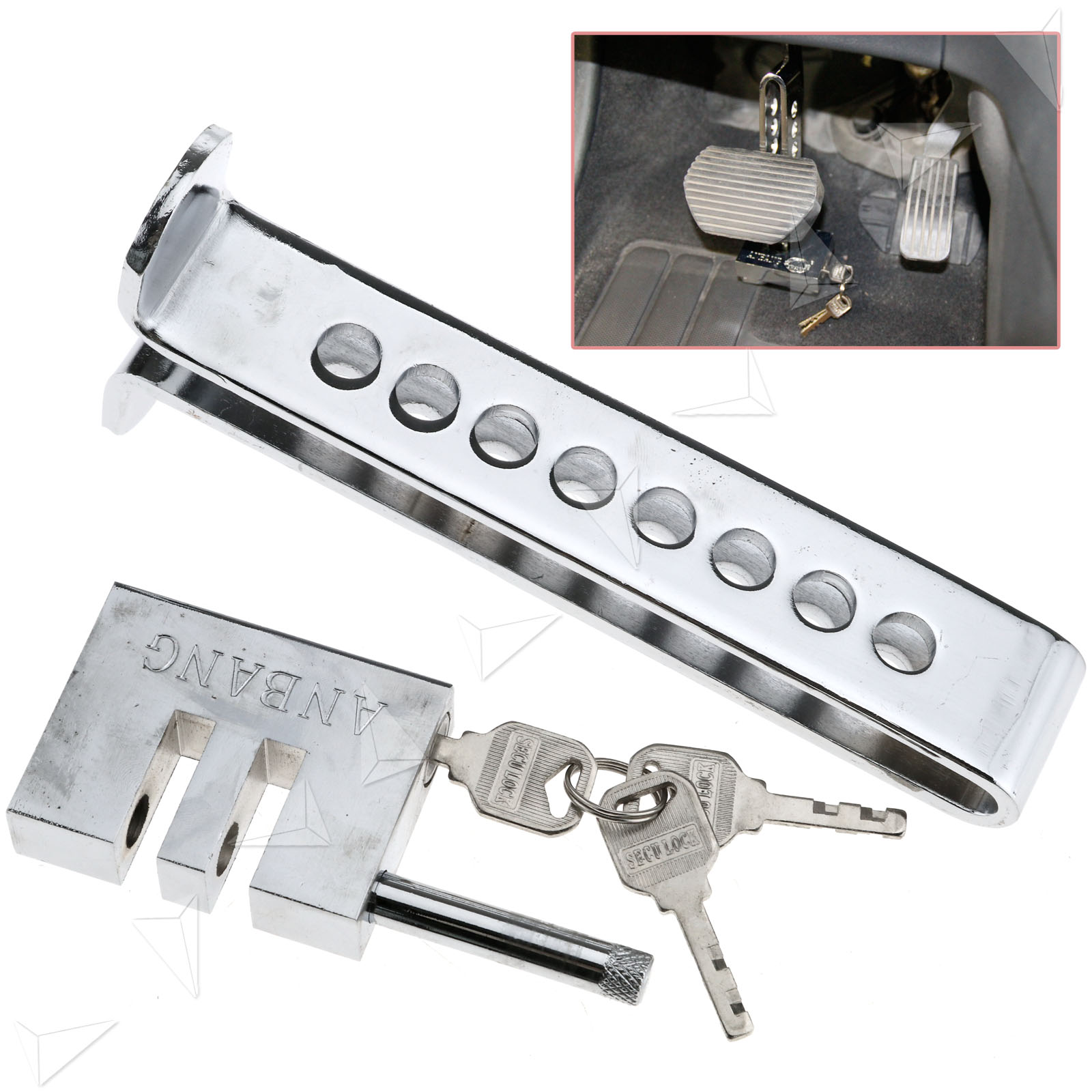 Stainless Antitheft Device Clutch Lock Car Brake Security Lock Tool eBay