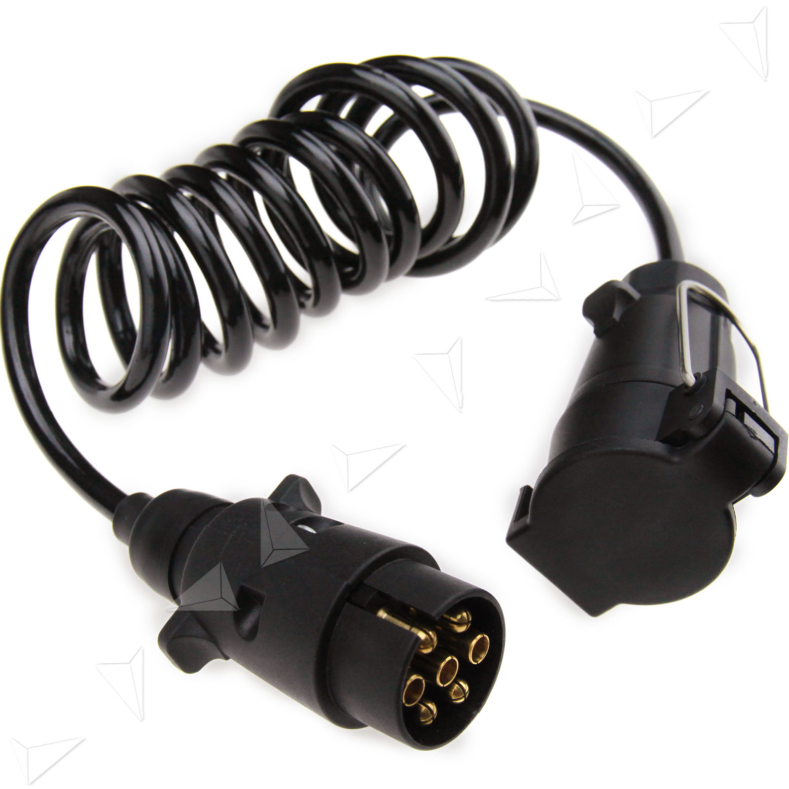 1.7M CURLY EXTENSION CABLE TRAILER LIGHT BOARD 7 PIN PLUG & SOCKET