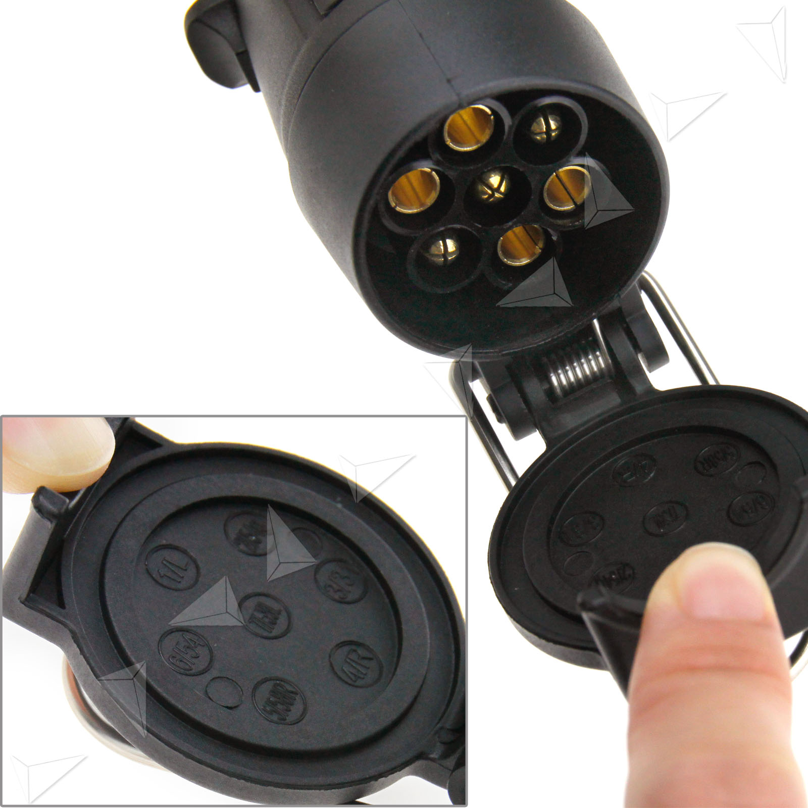 1.7M CURLY EXTENSION CABLE TRAILER LIGHT BOARD 7 PIN PLUG & SOCKET