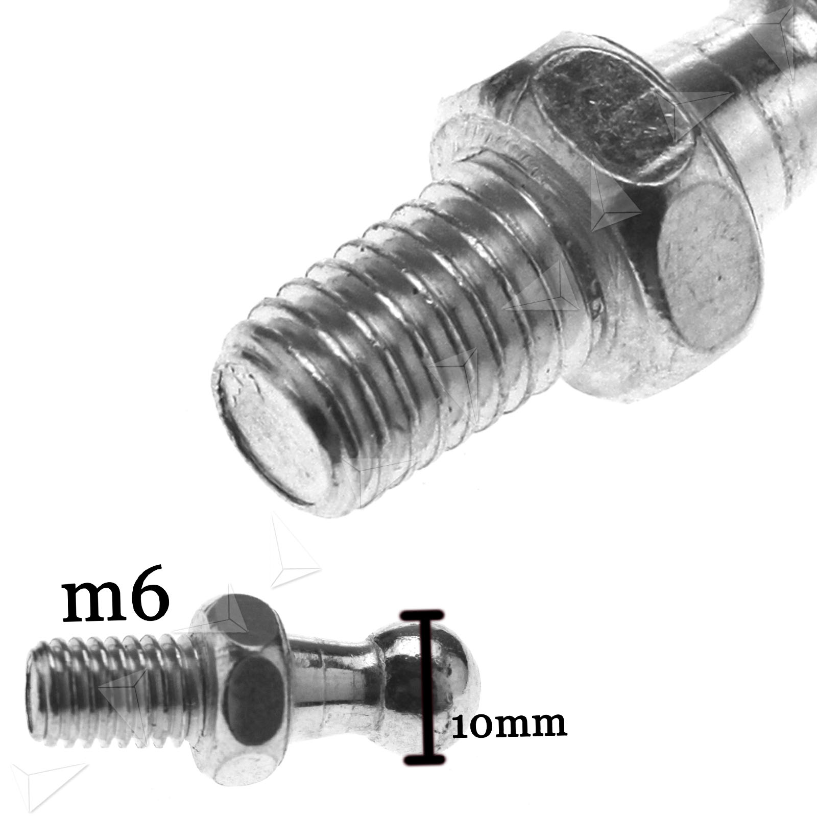 New Pair of M6 Gas Strut Ball Stud Bolts 10mm Threads For 6/15 Struts