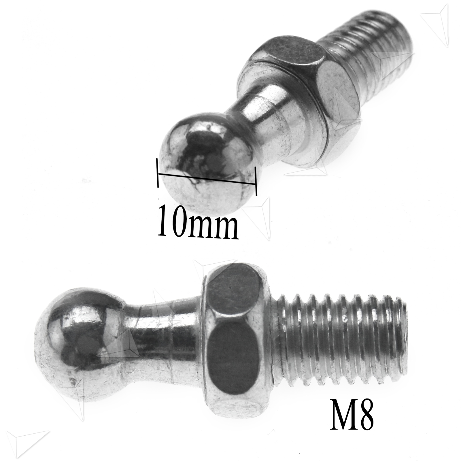 Pair of M8 Gas Strut Ball Stud Bolts 10mm Threads For 8/18 Struts