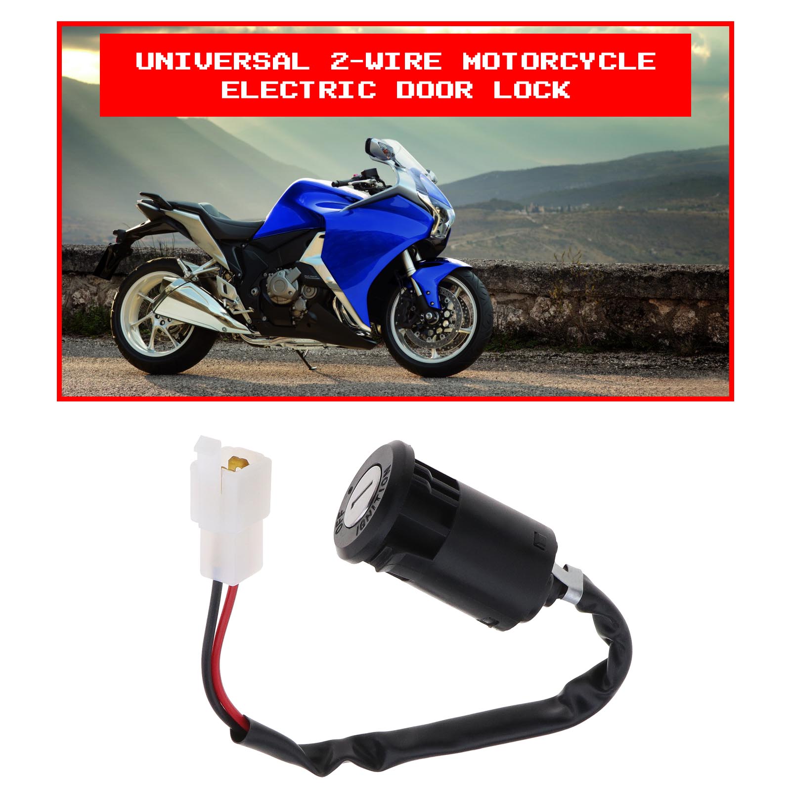 Car Trike Motorcycle Ignition Barrel Switch 2 Wire Type on off With 2