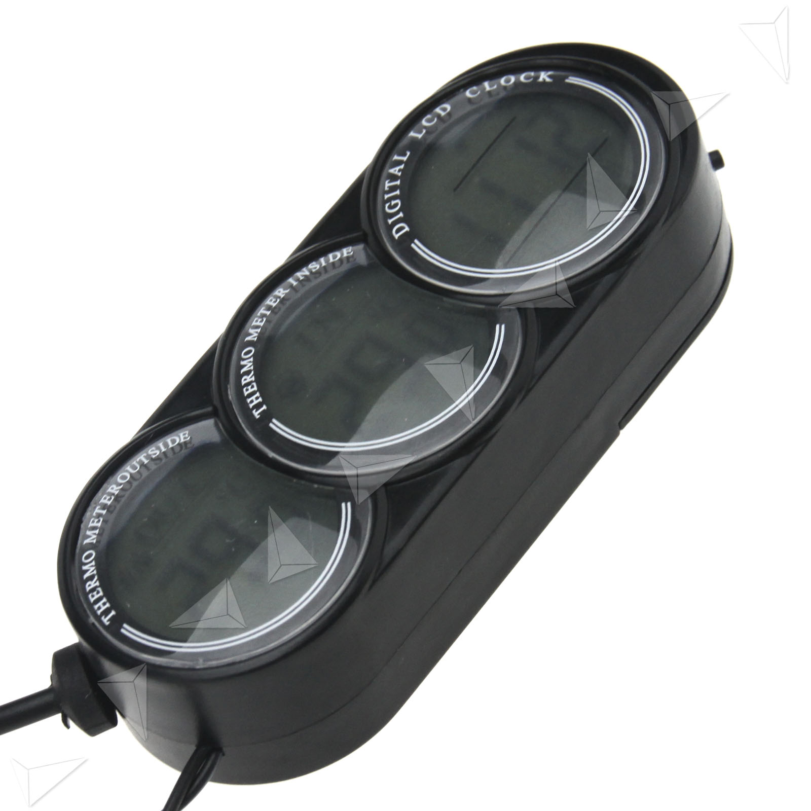 Car Inside Outside Temperature Thermometer Monitor 12V Alarm Clock LCD