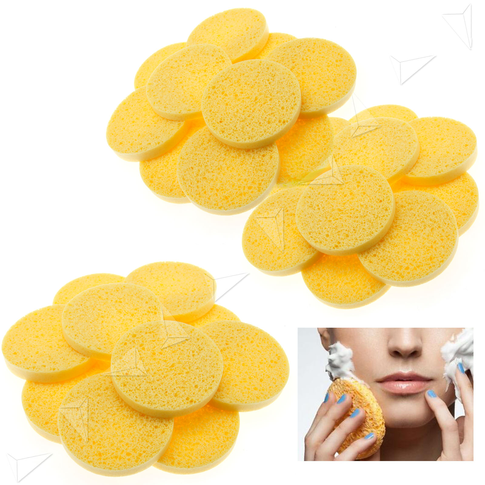 New 10/20pcs Facial Sponges Cellulose Natural Facial Cleansing Sponge