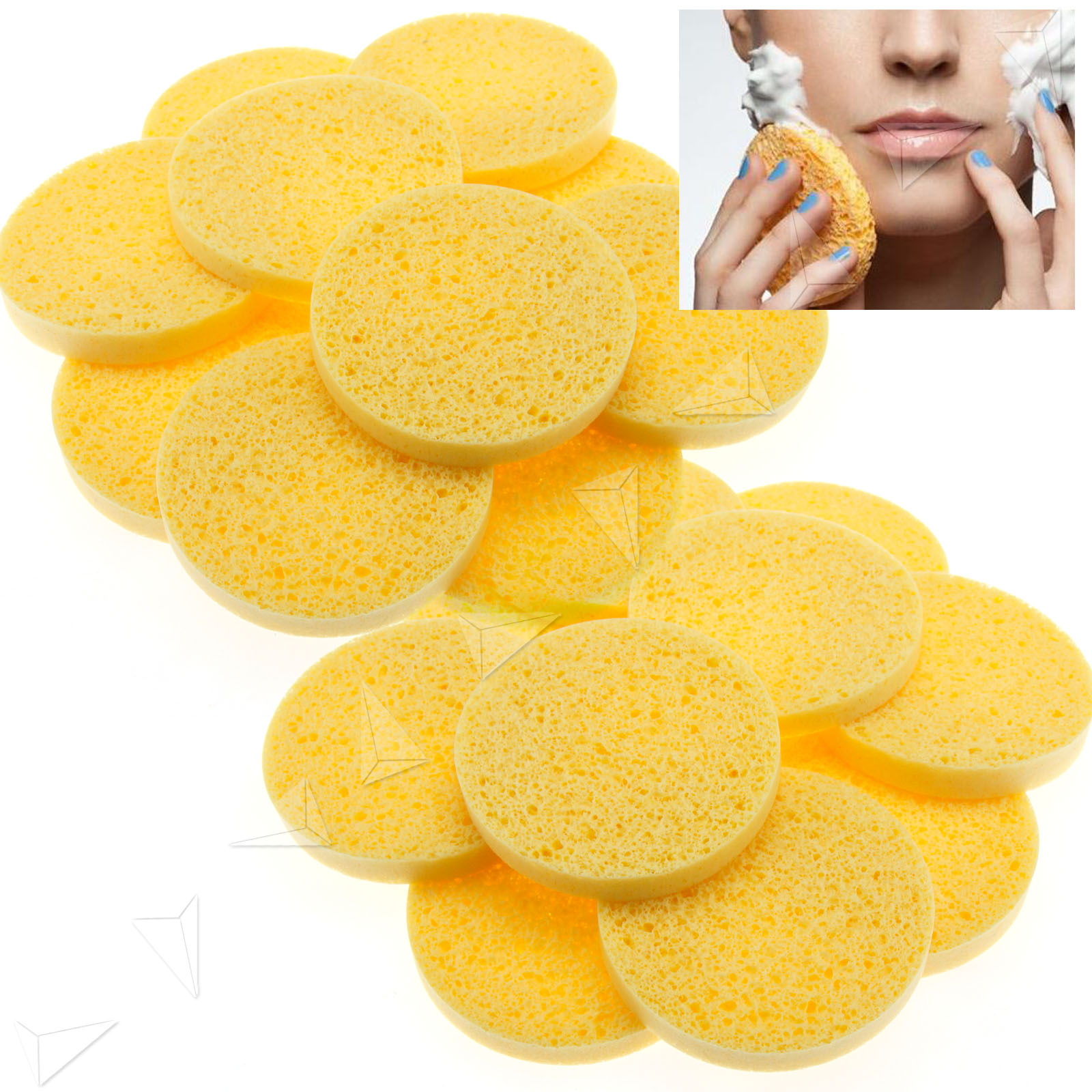 New 10/20pcs Facial Sponges Cellulose Natural Facial Cleansing Sponge