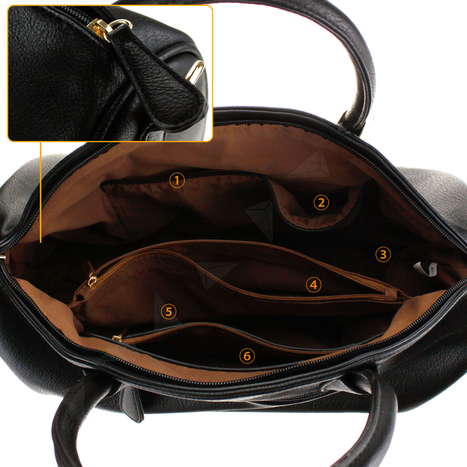 Women Lady Pure Black classic posh long strap shoulder satchel non