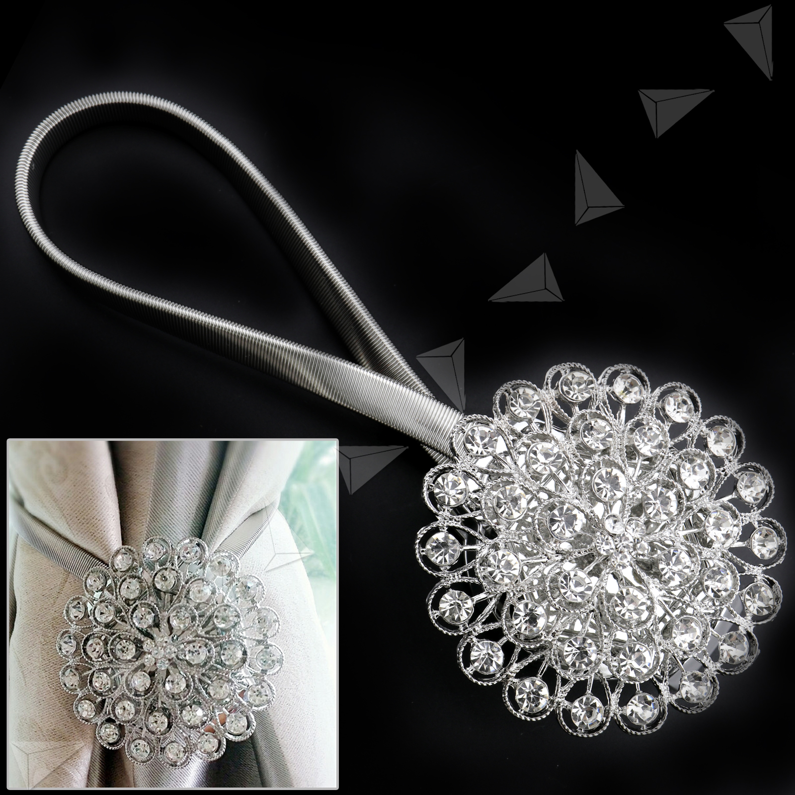 2Pcs Magnetic Flower Curtain Tiebacks Clips Tie Backs Buckle Holdbacks ...
