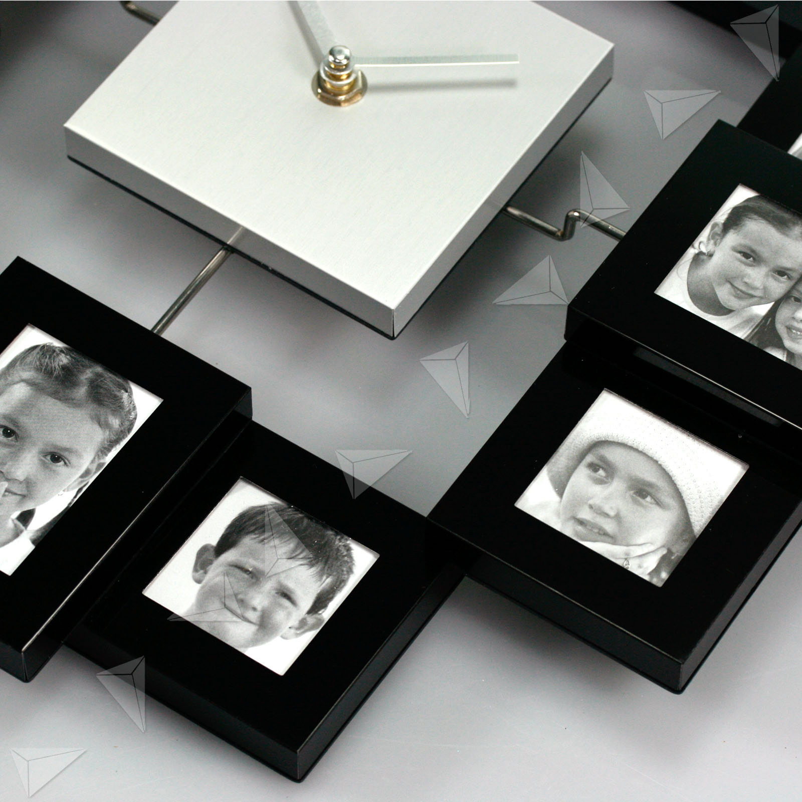 Modern Multi Family Photo Frame Wall Clock Black E28 eBay