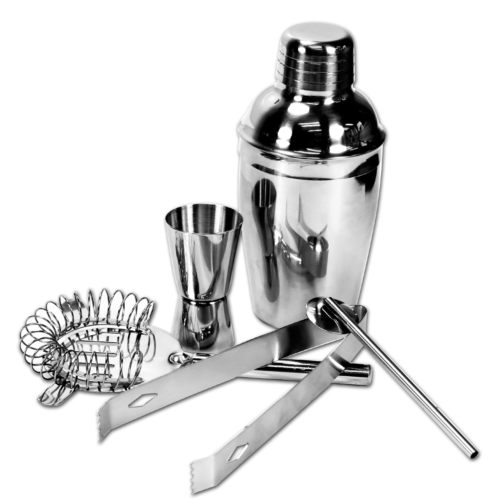 5Pcs Stainless Steel Cocktail Shaker Mixer Full Set UK eBay