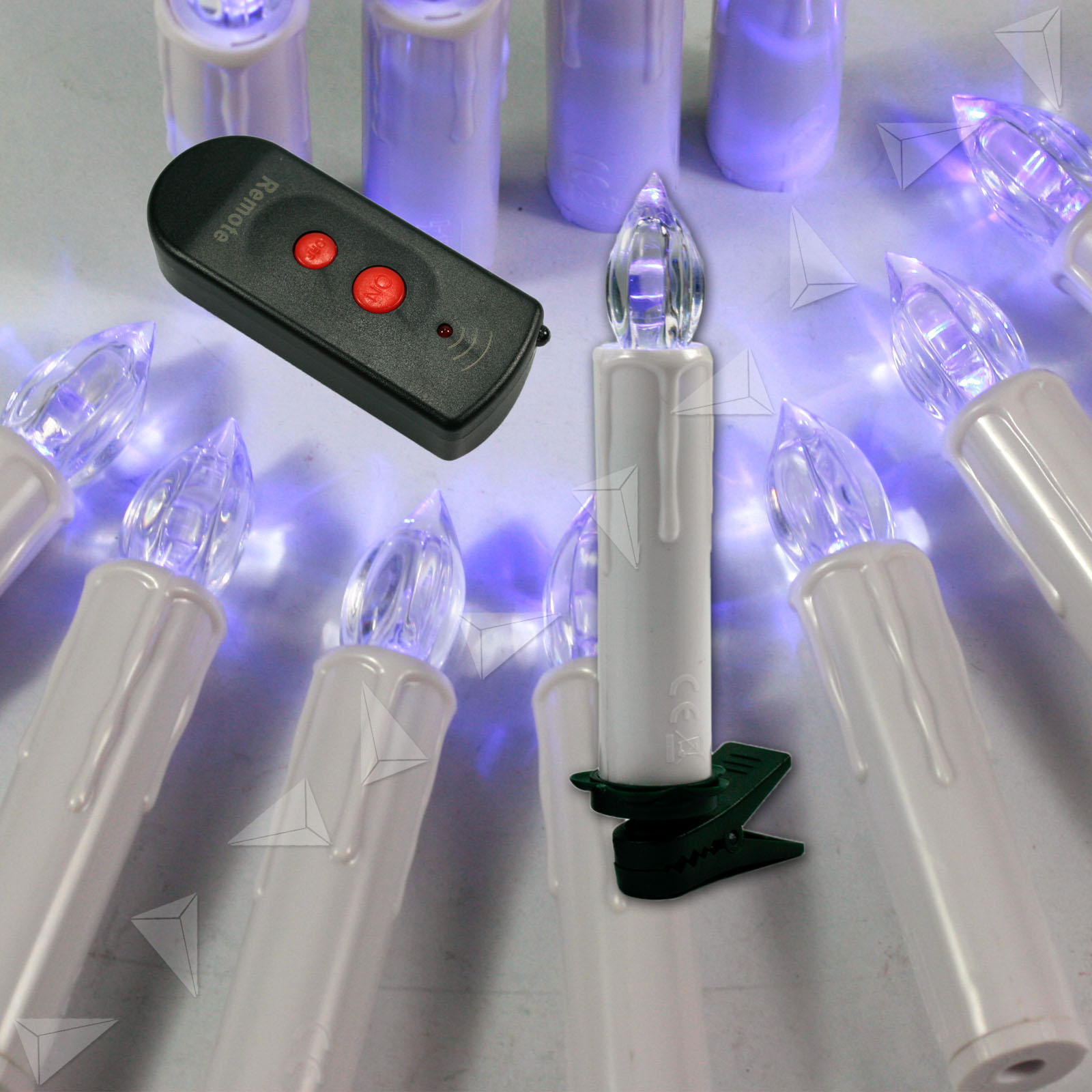 12pcs Blue Color Christmas Birthday Party Wireless Remote LED Candles