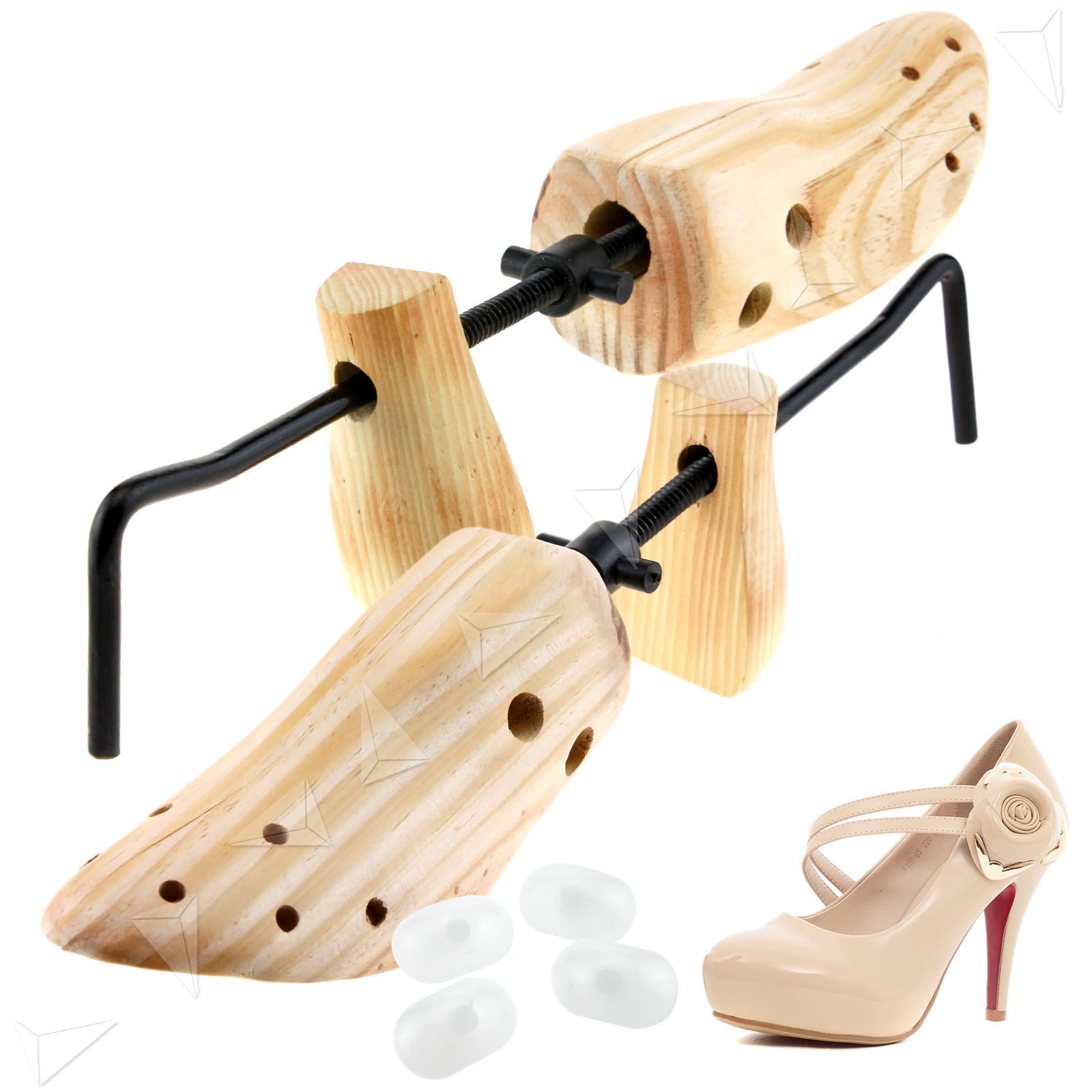 2 X Women Ladies Heavy Pine Wood Shoe Tree Wooden Shaper Stretcher US