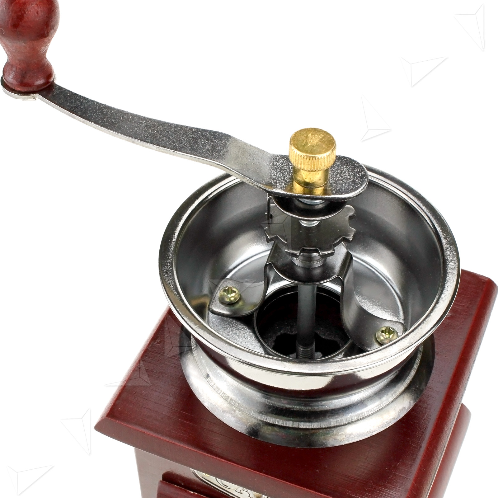 Manual Handle Double Steel Blades Coffee Bean Grinder Wooden Storage