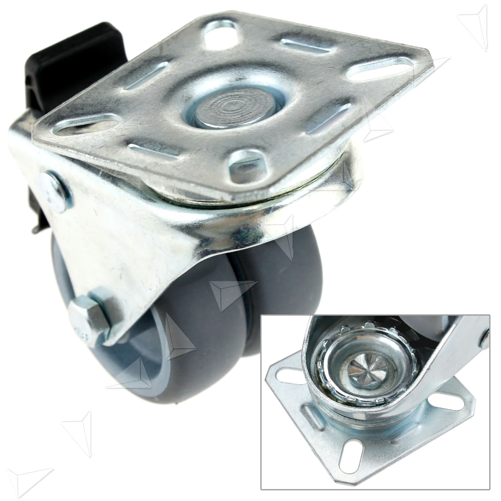 4x 50mm TWIN WHEEL CASTORS HOLDS 400Kg STRONG 2" Double Swivel Caster