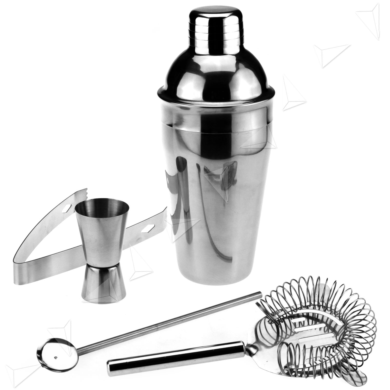 550ml 5Pcs Stainless Steel Cocktail Shaker Bar Drink Mixer Kit With