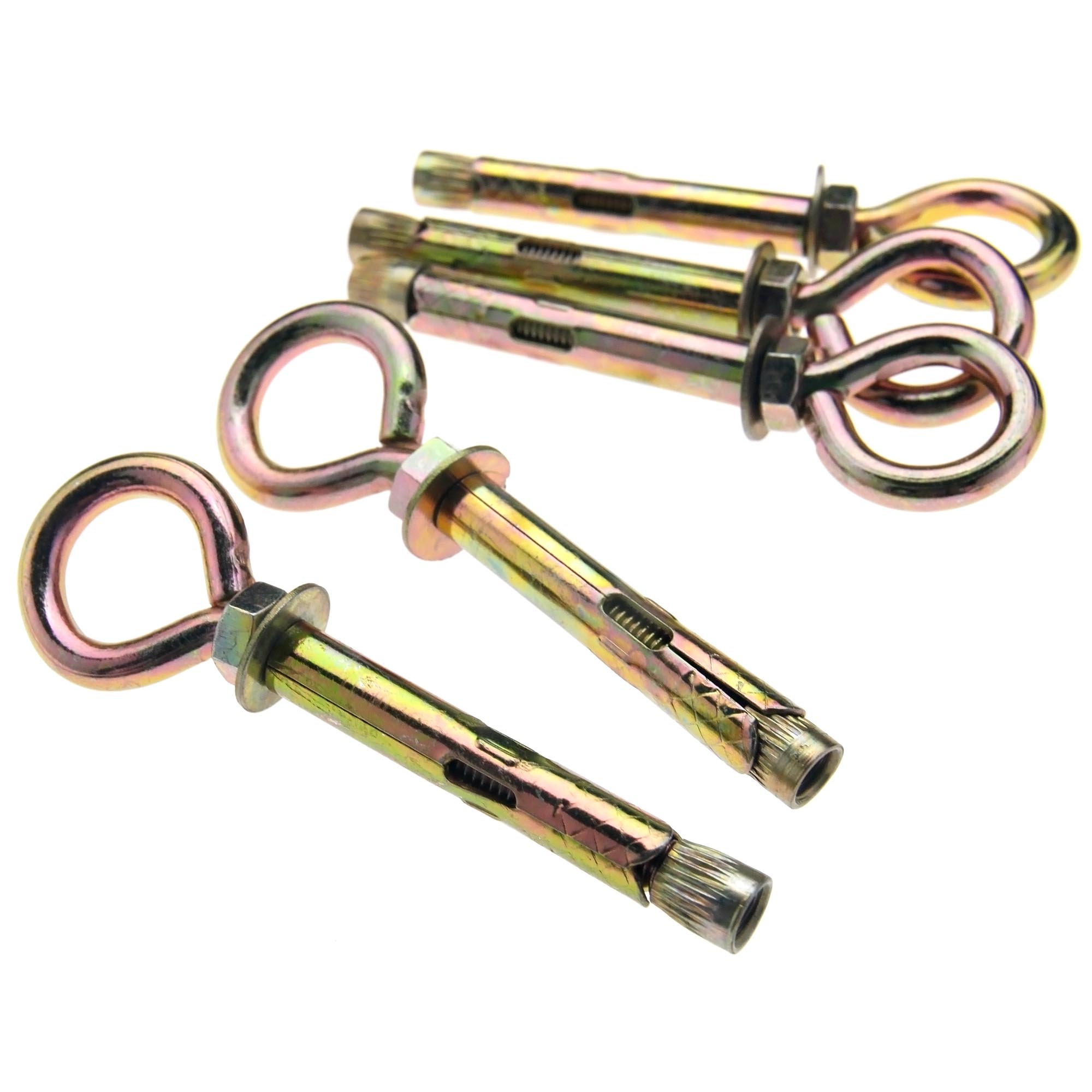 NEW 5X M6/M8 EYE BOLTS SHIELD ANCHOR EXPANDING RAWL TYPE