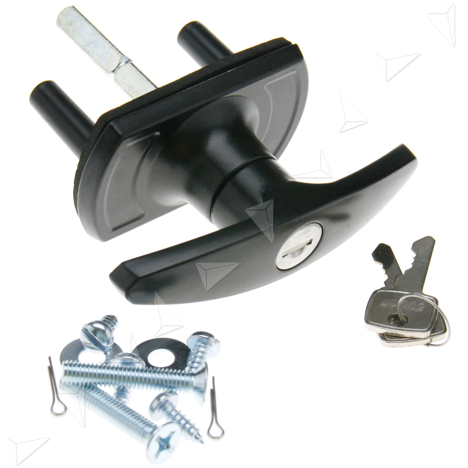 Black THandle Garage Door Lock 18/35mm Fixing Spigots 50mm Shaft For CARDALE eBay