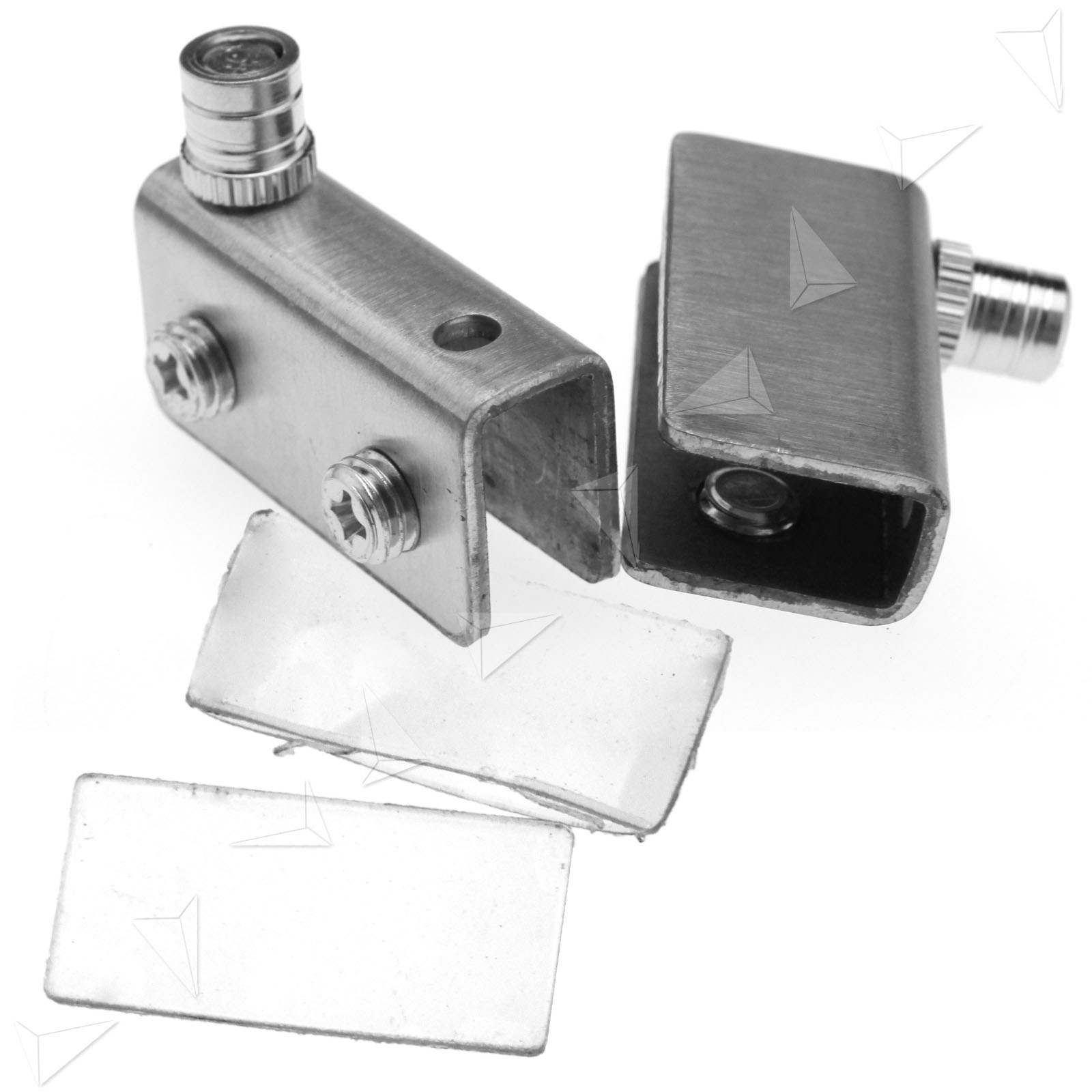 Pair For 8mm Glass Door Pivot Hinge Set Inset Door Silver eBay