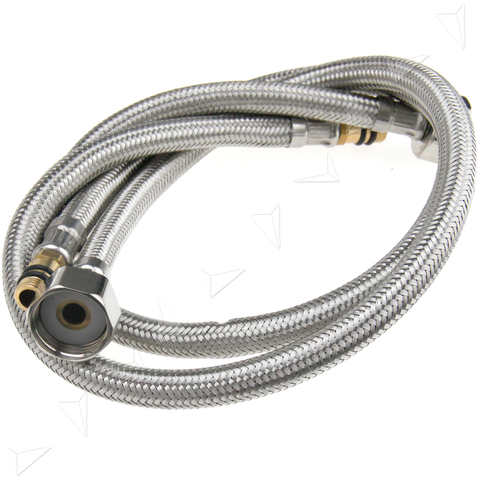 New 2pcs 60cm Flexible Braided Water Hose for Faucets Taps 1/2” BSP