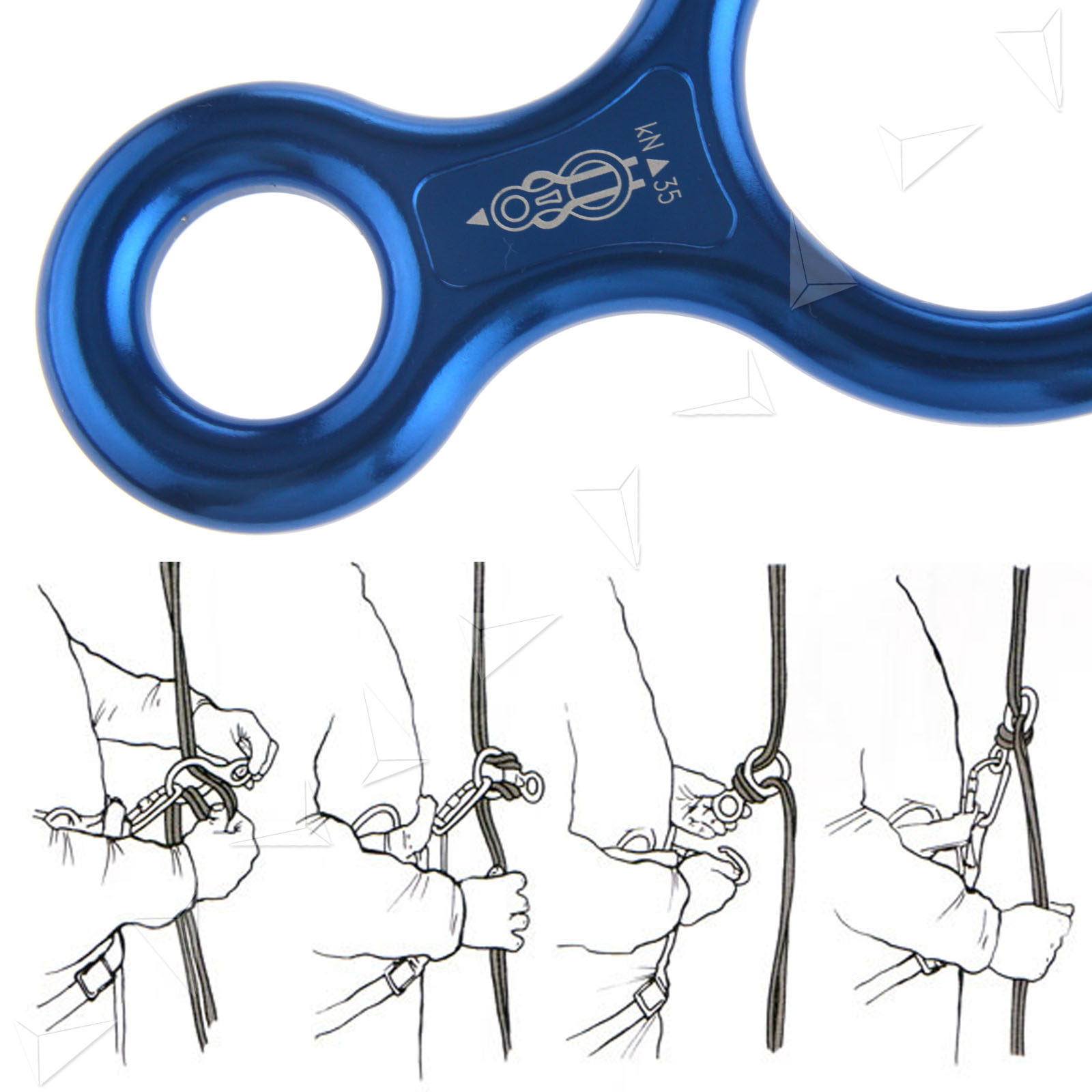 Blue Rock Climbing Aviation Aluminum Figure 8 Rappel Belay Descender eBay