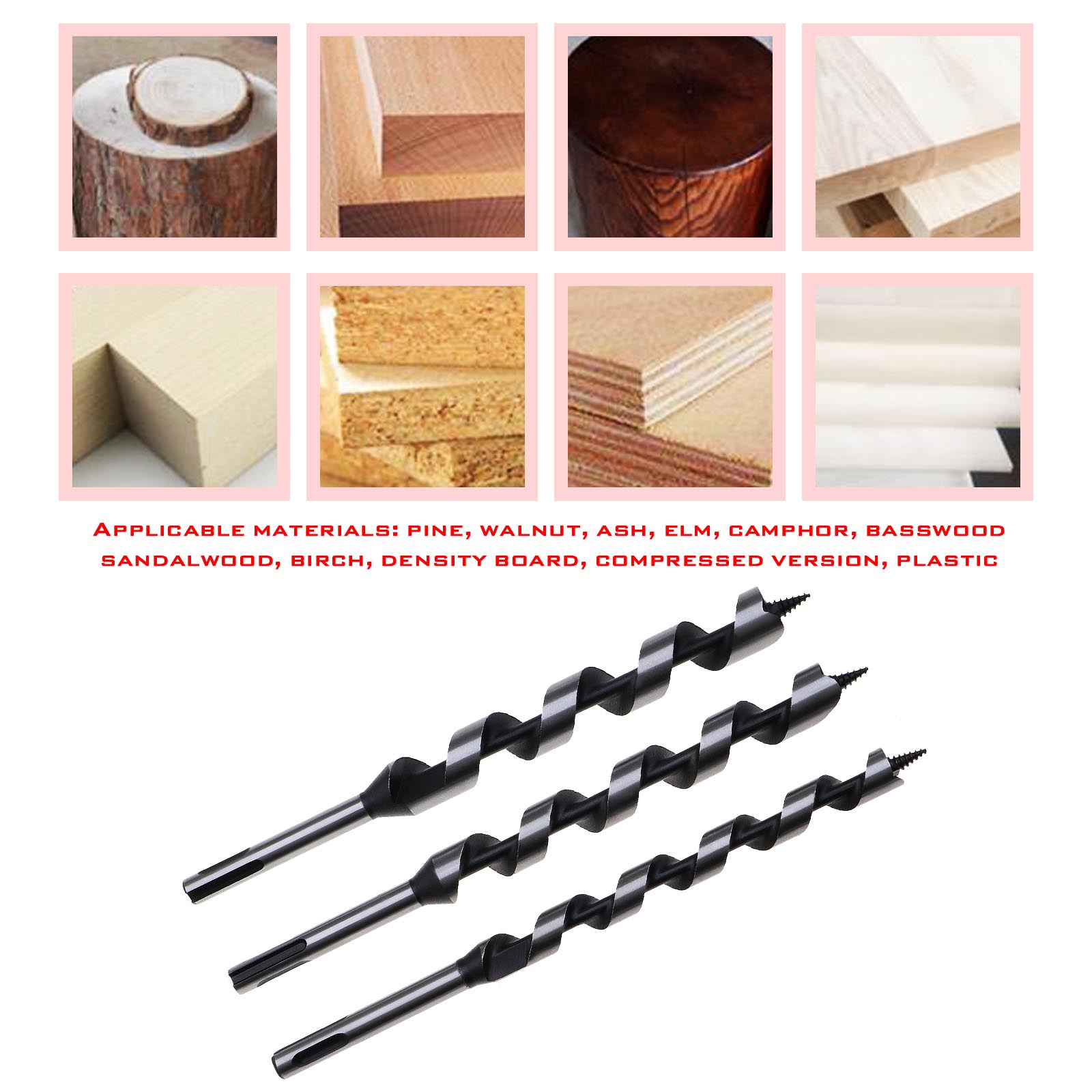 5 x 6 10 14 18 20mm Wood Drill Bits SDS plus Wookworking Auger Bit Set