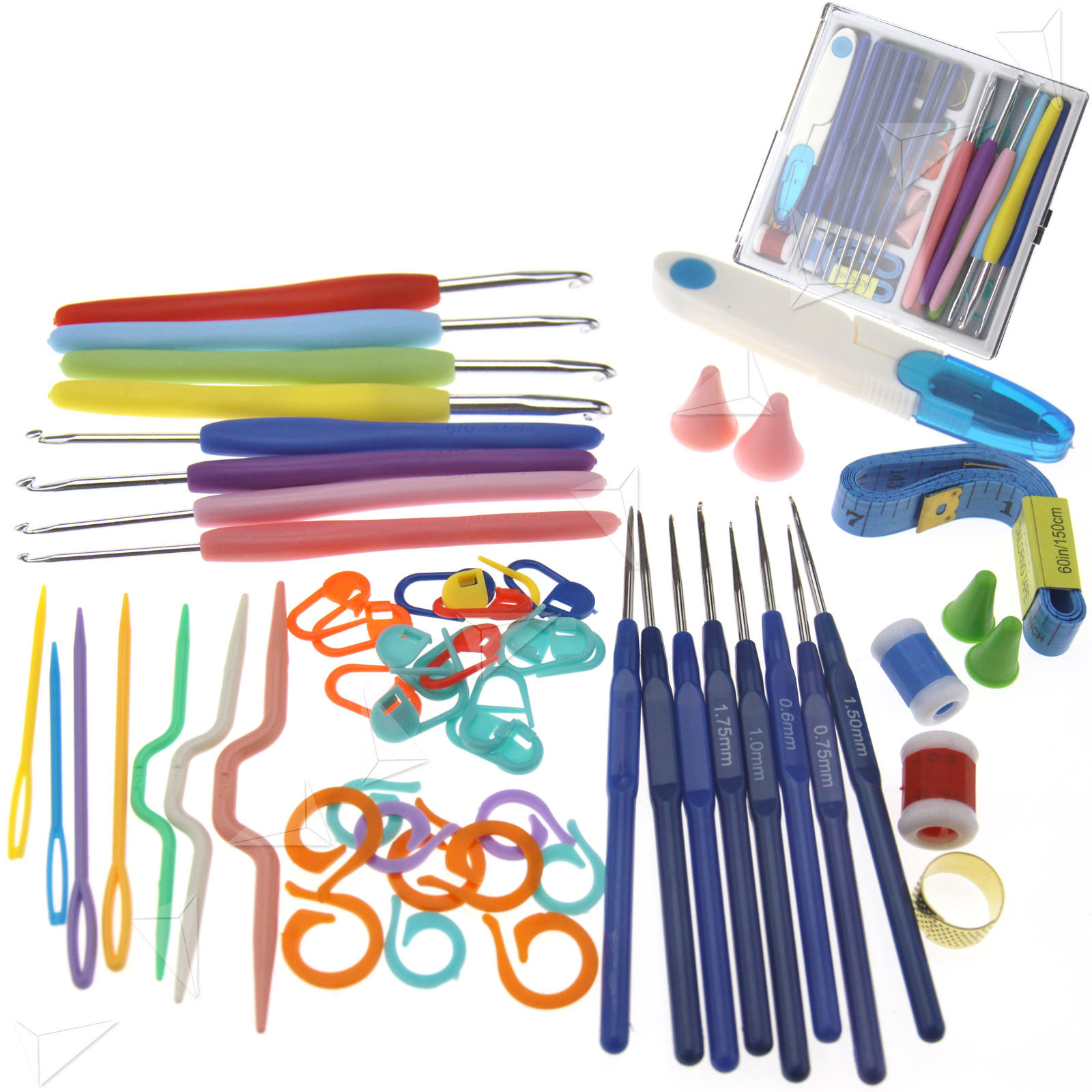 57PCS Mixed Knitting Tool Set Scissors Crooked Needle Suture Needle w