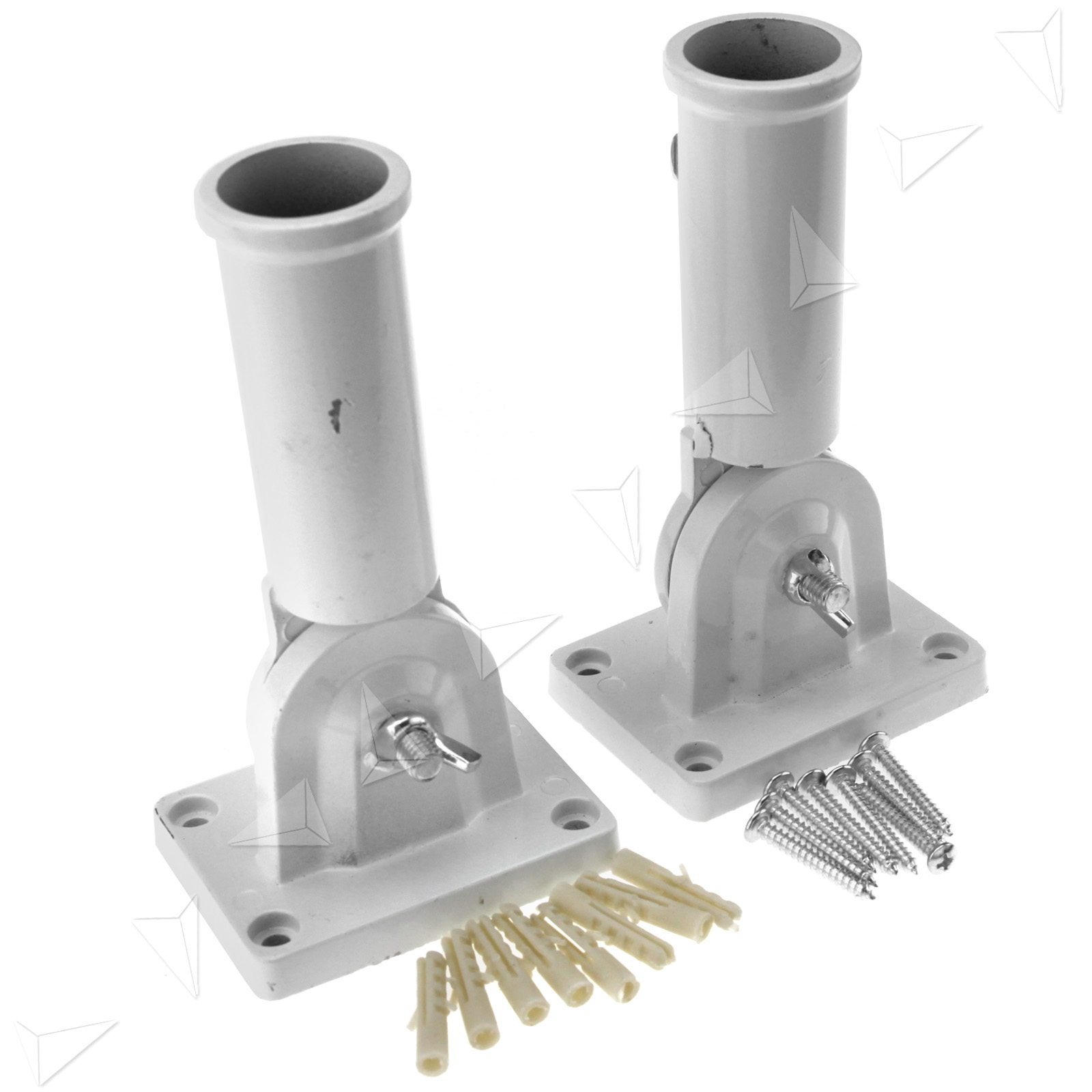 2pcs Wall Mount Flag Pole Holder Bracket Adjustable For Flags 30mm