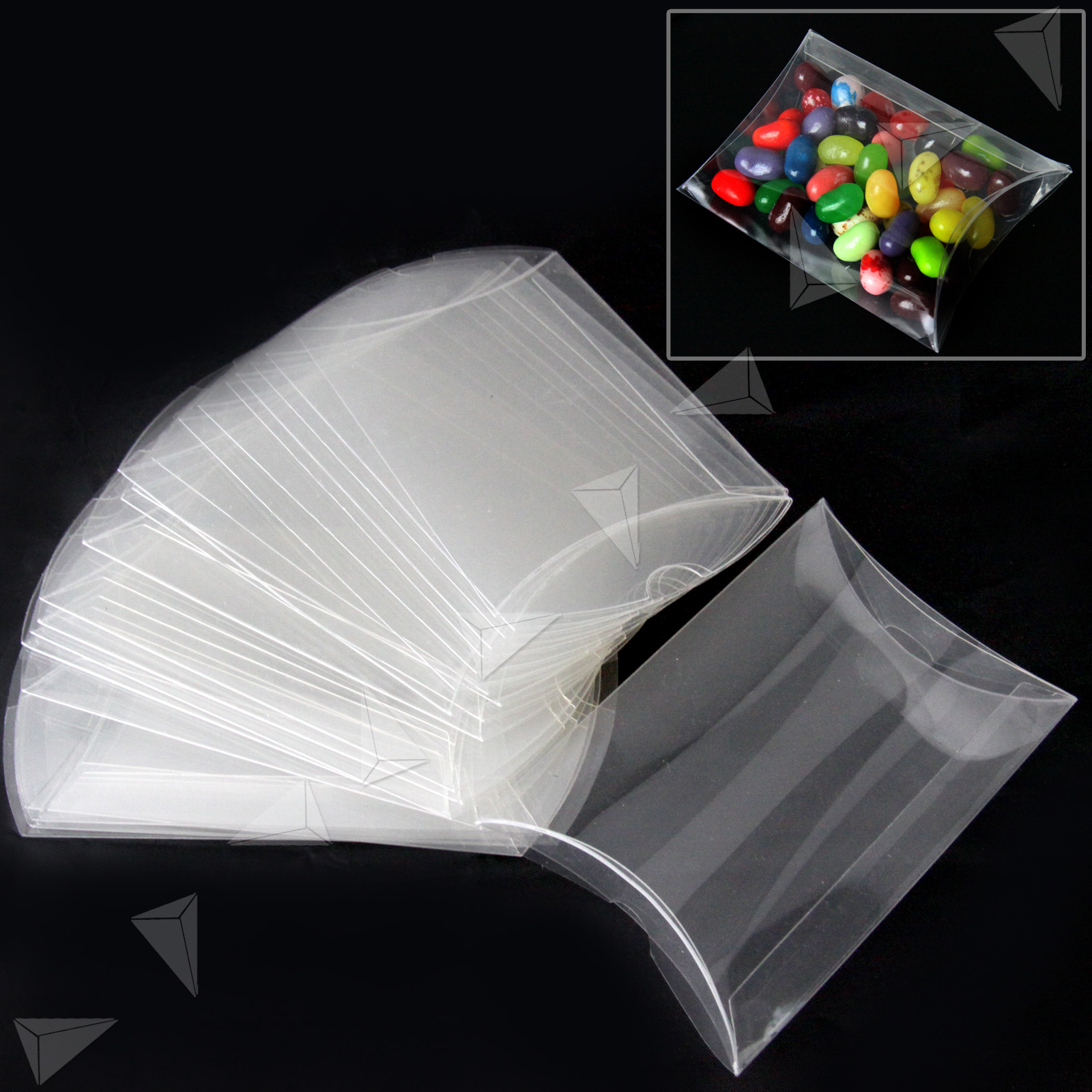 25pcs pvc candy box favor box clear pillow style chocolate clear pillow boxes