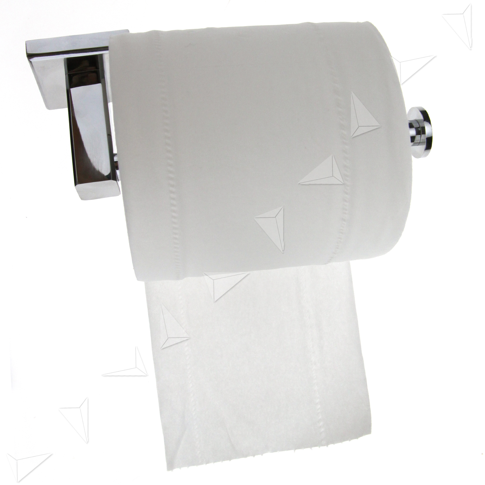 Paper Roll Tissue Hanger Wall Mounted Brass Square Base Chrome Washroom