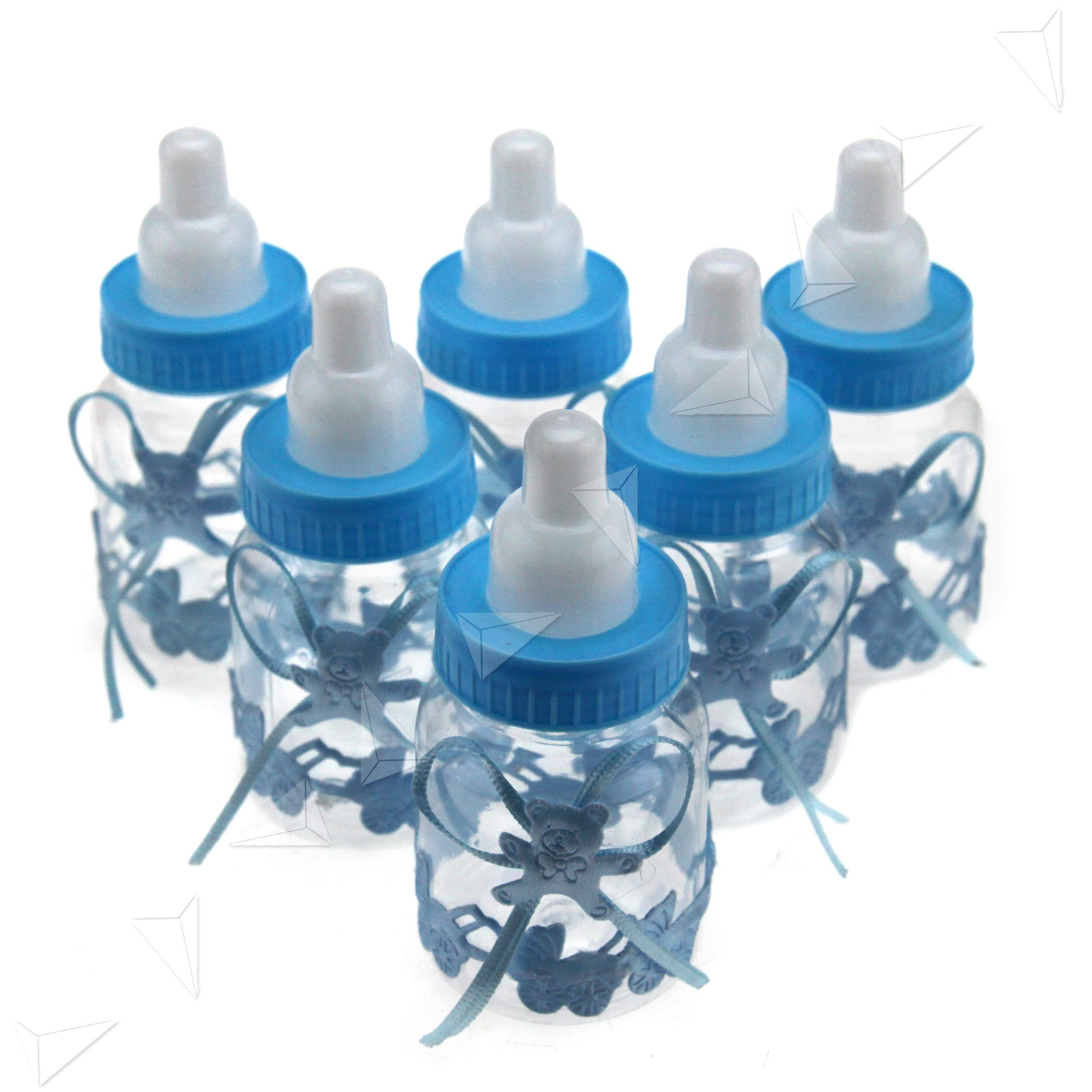 24 x Candy Box Fillable Bottles Baby Shower Party Christening Blue