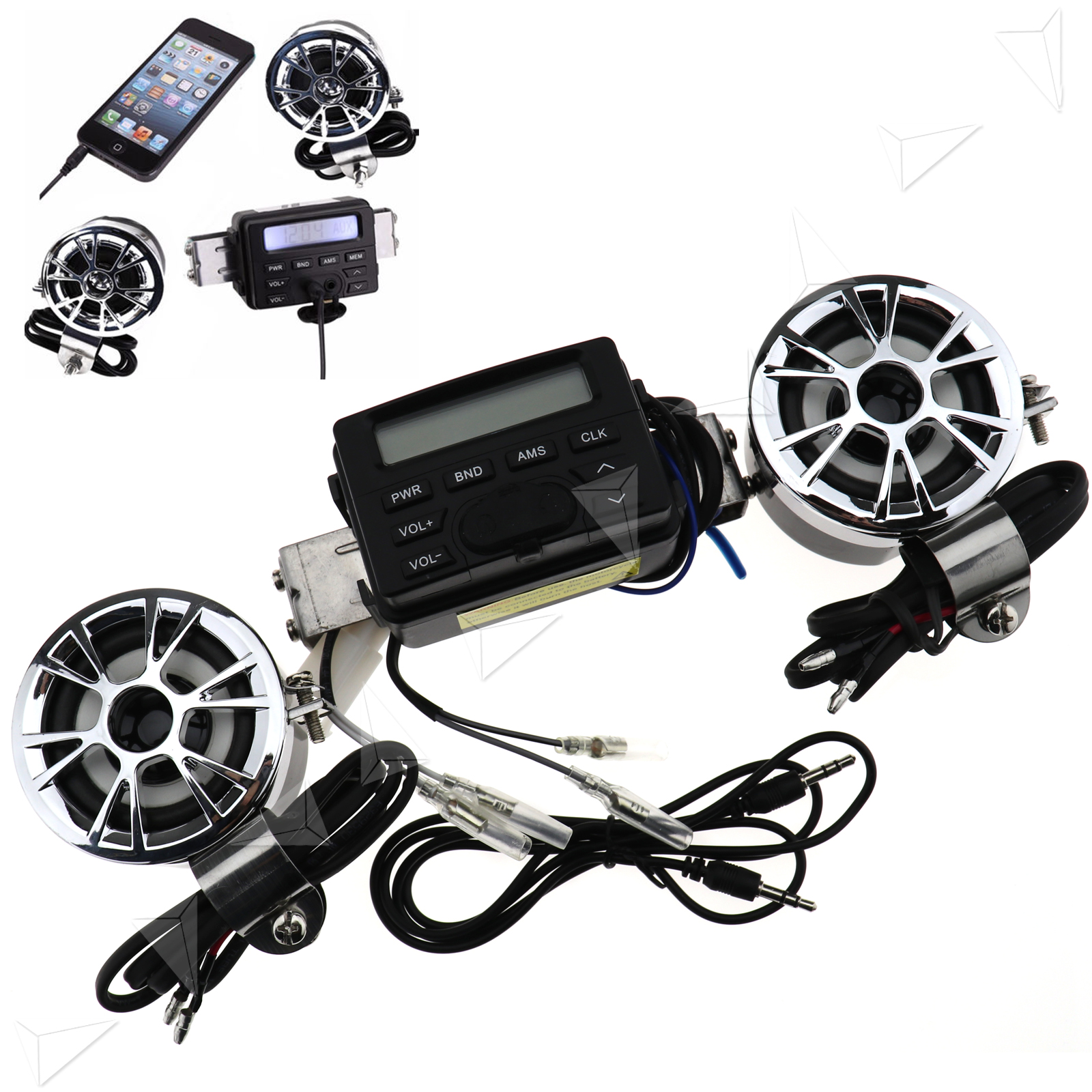 Mount Bluetooth Speaker On Motorcycle Motorcycle Weatherproof Handlebar Mount Bluetooth Audio Controller w/ 2