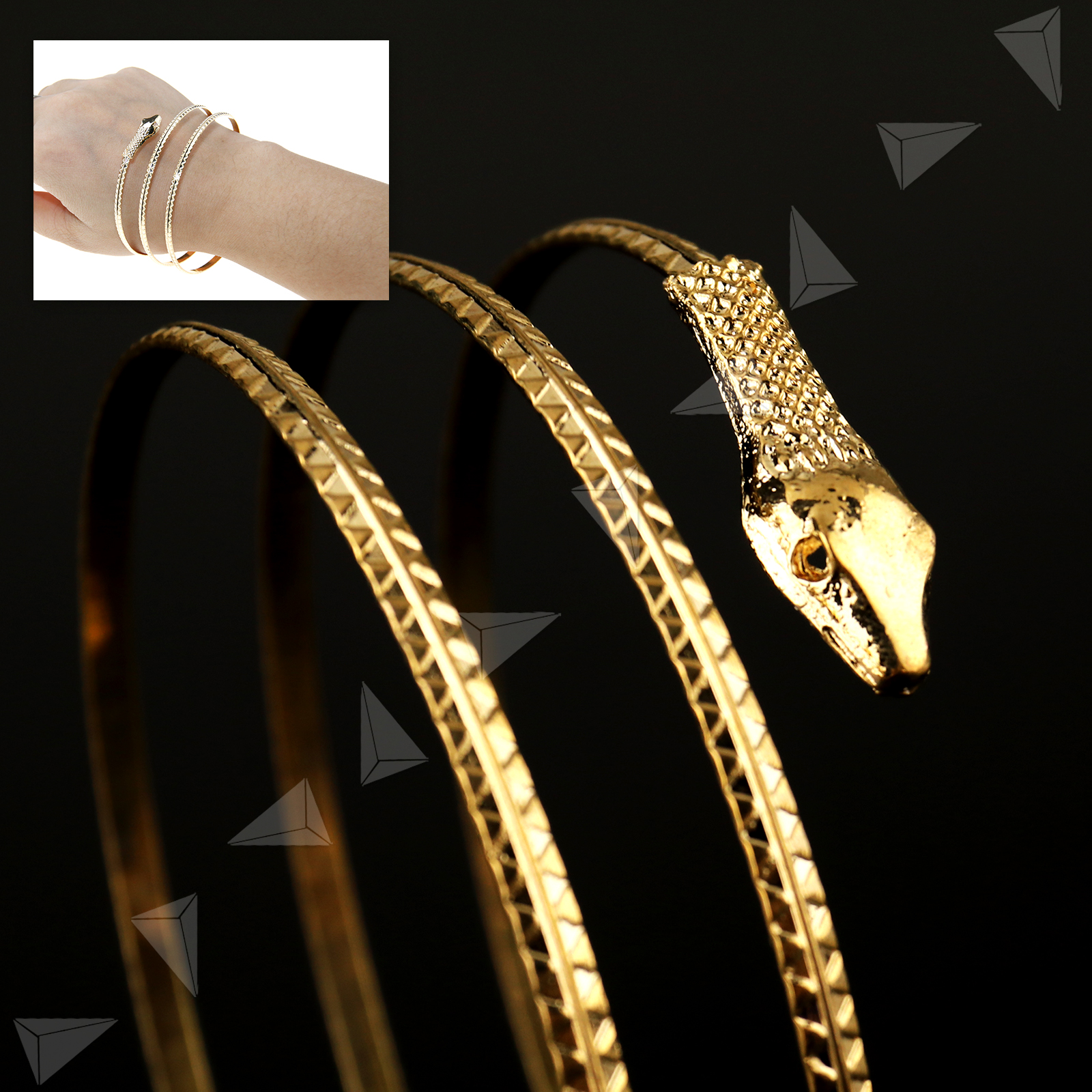 Armband Upper Arm Armlet Anklet Bracelet Coiled Snake Design Gold Color eBay