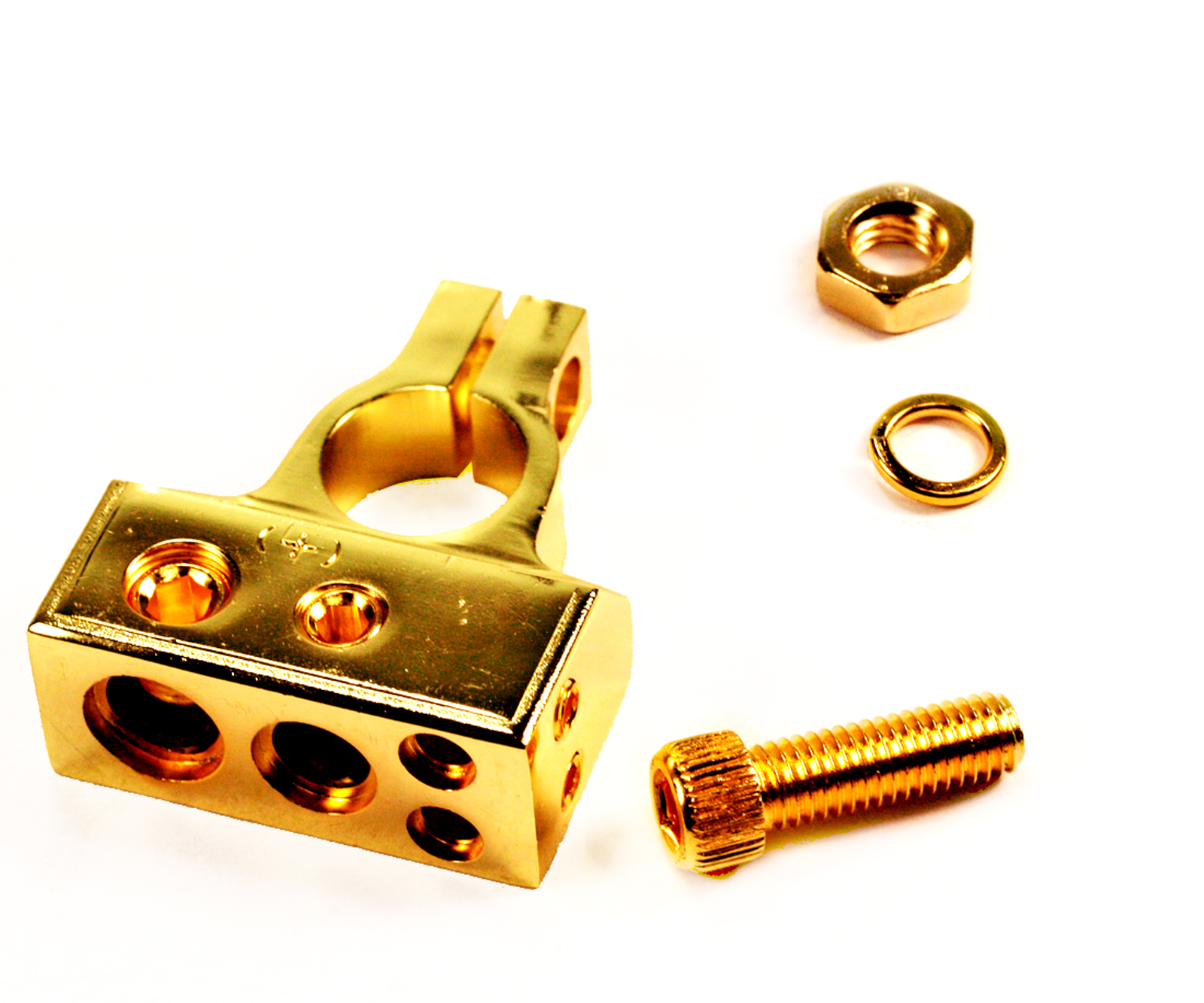 PAIR 24K HEAVY GOLD PLATED BATTERY TERMINAL CABLE FOR CAR AUDIO 2,4,8