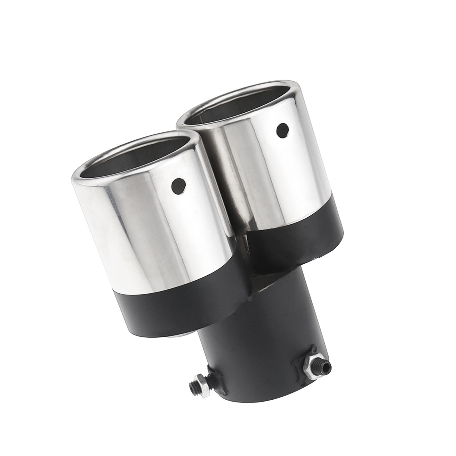 STAINLESS STEEL TWIN DUAL EXHAUST TRIM TIPS MUFFLER PIPE CHROME TAIL UP