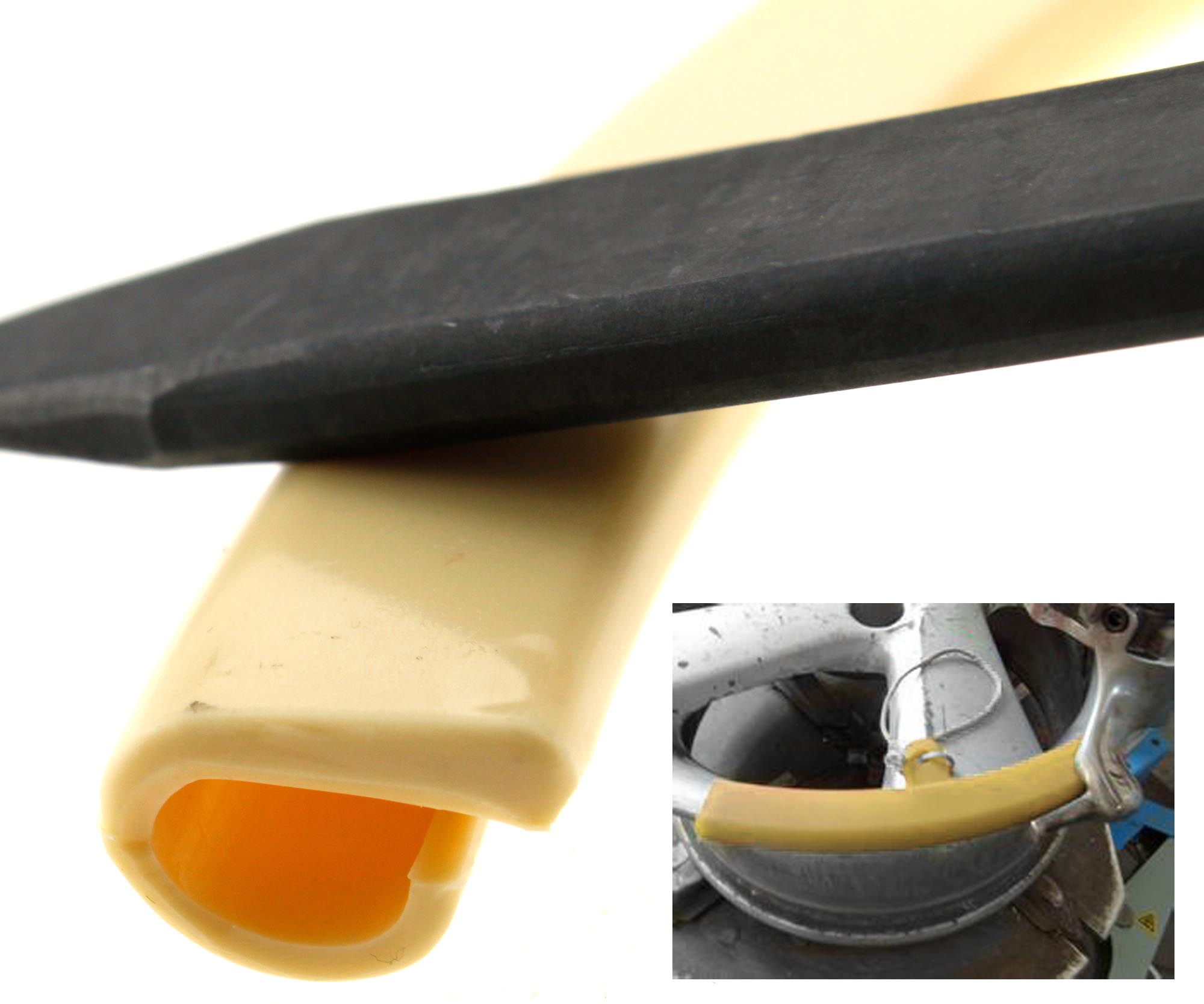 PAIR OF 12' TYRE LEVERS AND PAIR OF WHEEL PROTECTORS RIM FOR ATX