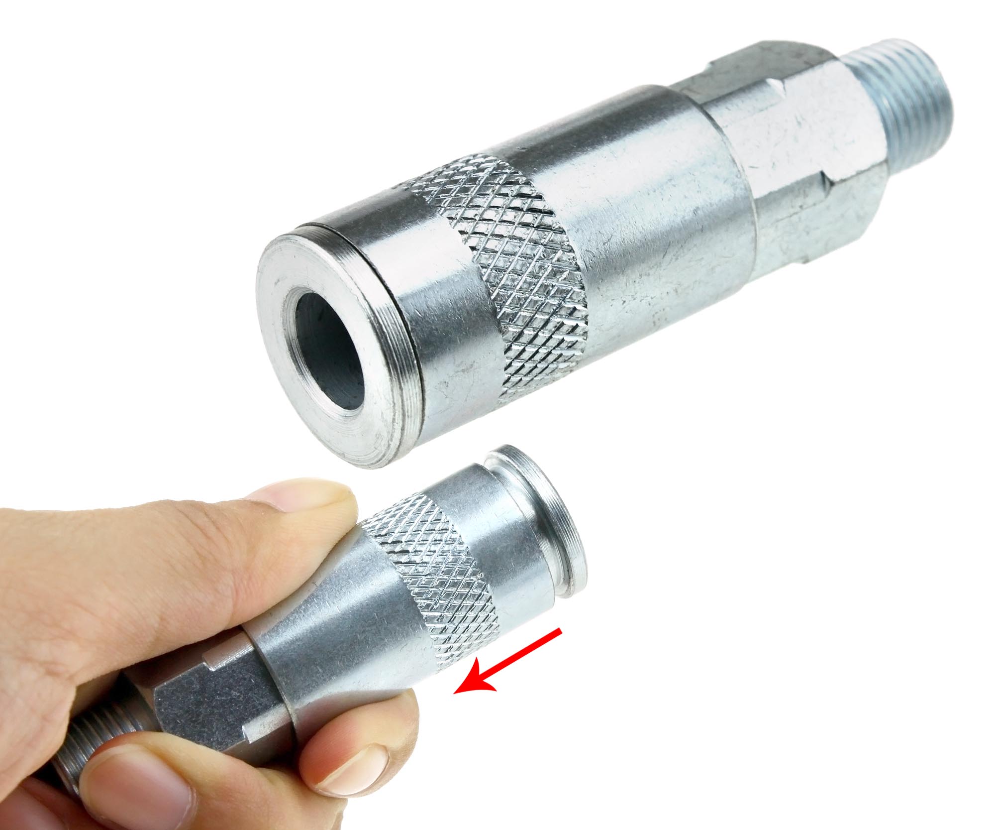 2 PIECES 1/4" BSP QUICK RELEASE MALE THREAD AIR LINE HOSE FITTING