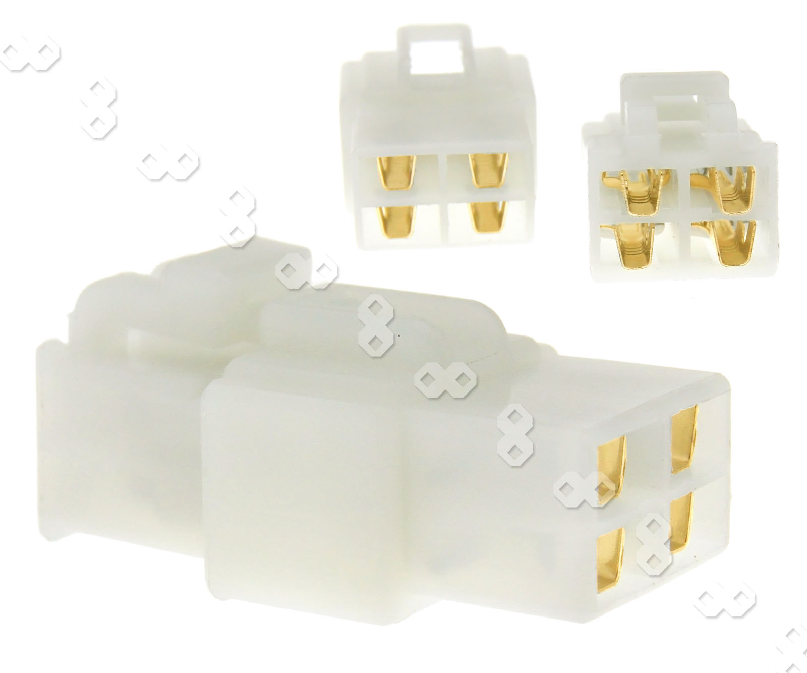 10 Kits 4 WAY PIN 6.3MM ELECTRICAL MULTI PLUG CONNECTOR TERMINAL BLOCK