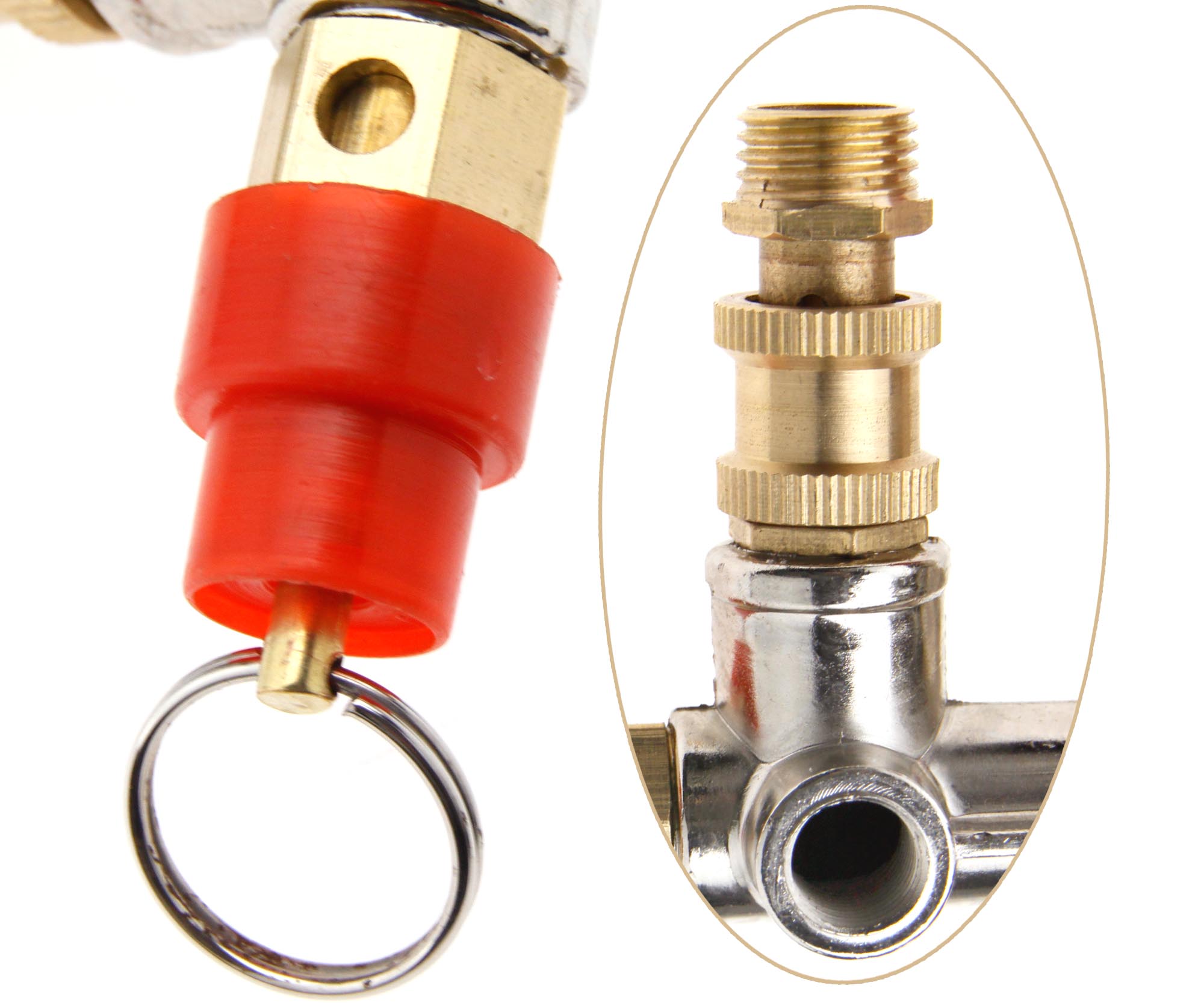 Air Compressor Double Outlet Tube Pressure Regulator Valve Holder Fitting