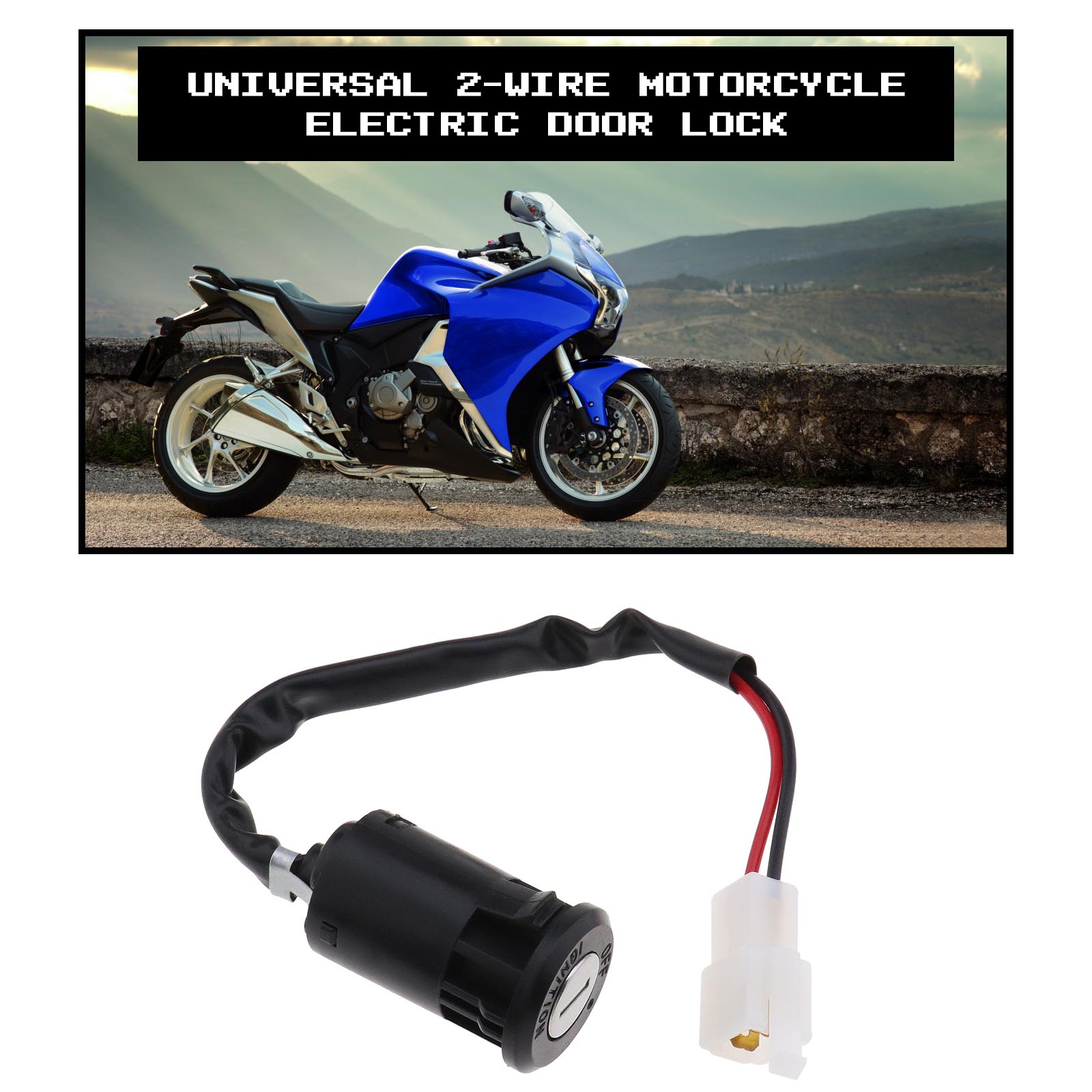 Car Trike Motorcycle Ignition Barrel on off Switch 2 Wire Type With 2