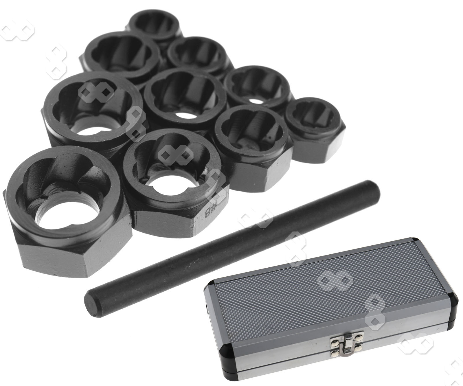 (919mm) Damaged Nut Bolt Remover Stud Extractor Locking Socket 11pcs Set