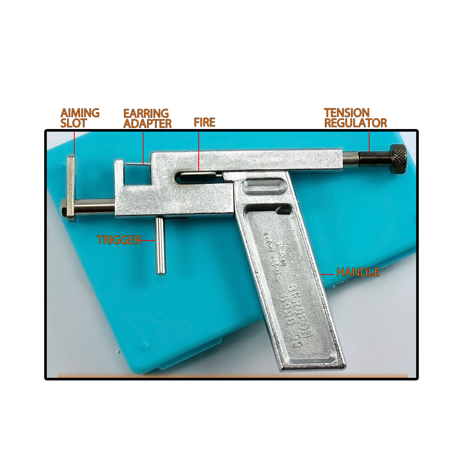 Ear Body Piercing Gun With Studs Stainless Steel Tool Set Kit Pierce