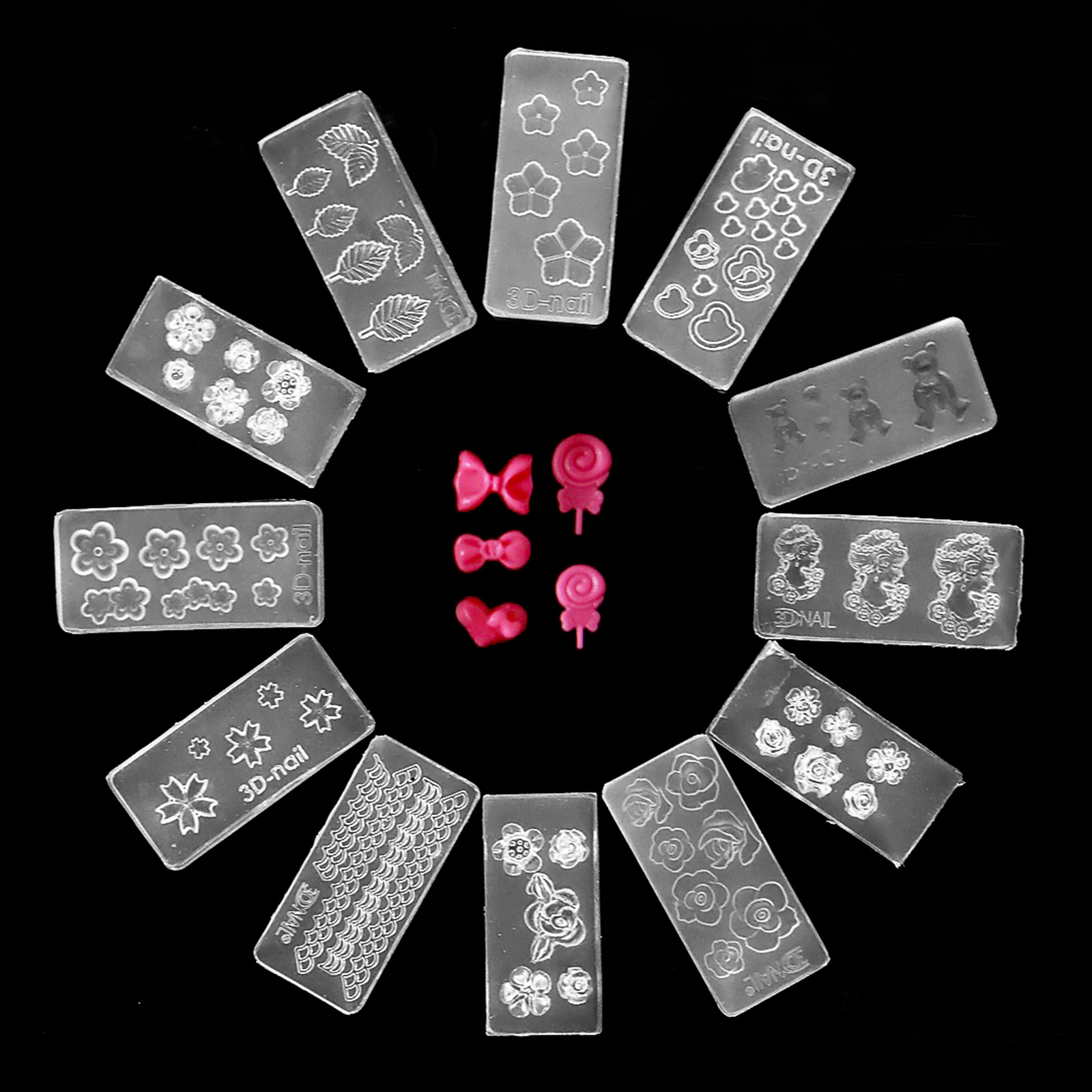 30 Different Design 3D Acrylic Nail Art Mold Nail Powder DIY Decoration